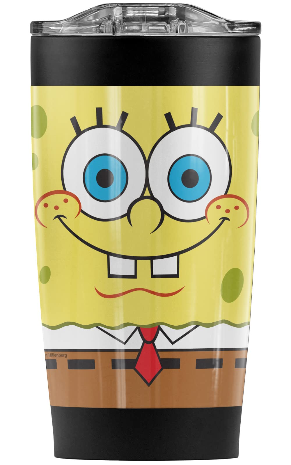 Spongebob Double-Sided 20oz Stainless Steel Vacuum Insulated Travel Tumbler with Leak-Proof Sliding Lid - Keeps Drinks Hot/Cold for Hours - Perfect for Office, Gym, Camping & Road Trips
