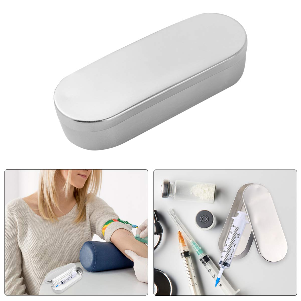 2PCS Aluminum Sharps Container for Clinic, Home & Hospital Use - 20ML Capacity | Safe Needle Disposal for Medical Waste, Insulin Pens & Syringes