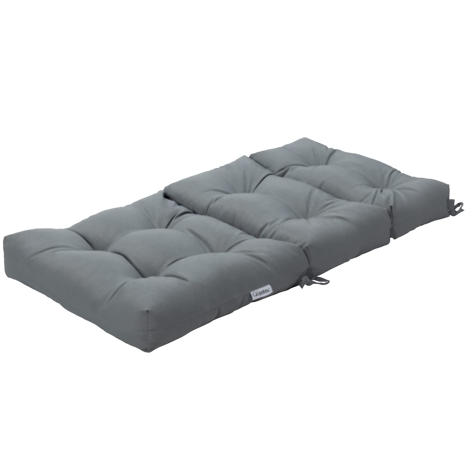 **Tangkula High Back Patio Chair Cushion Set of 2 – Tufted Non-Slip Outdoor Seat Cushions with Ties for Rocker, Glider & Wicker Furniture – Water-Resistant Grey Cushions for Indoor & Outdoor Use (Perfect for Porch, Deck, Garden & Poolside Relaxation)**