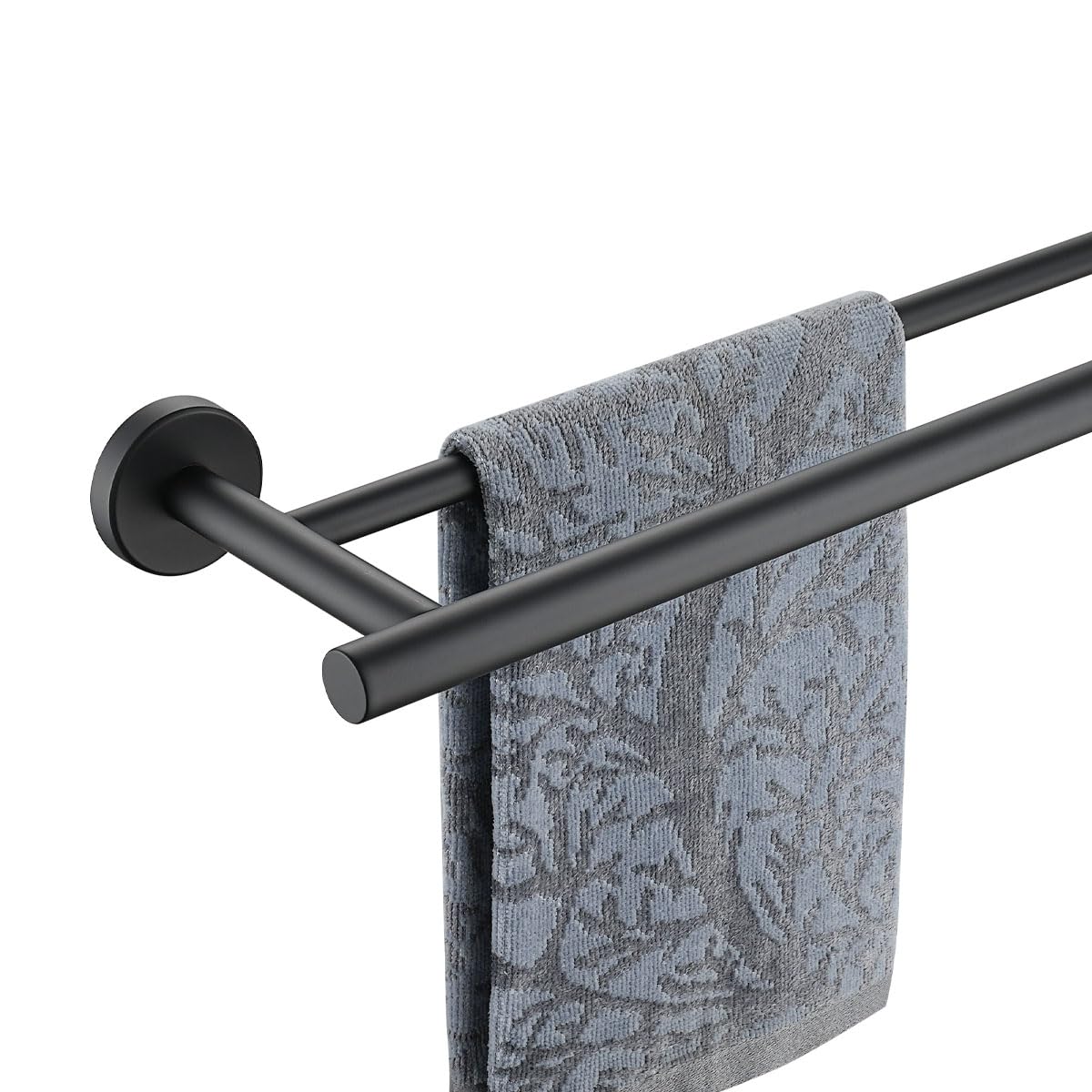 18 Inch Matte Black Stainless Steel Towel Bar - Heavy Duty 304 Stainless Steel Bathroom Towel Rack with Wall Mount (0.8mm Thick, 20