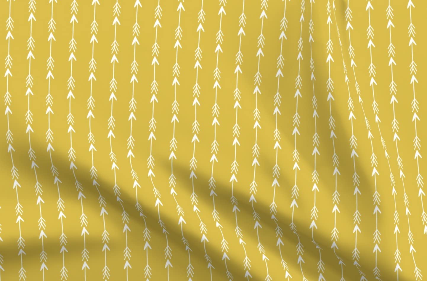 Arrow Arrows Mustard Yellow Nursery Printed Velvet Fabric by The Yard - Upholstery, Home Decor & Apparel Fabric | Perfect for DIY Curtains, Pillows & Baby Nursery Projects