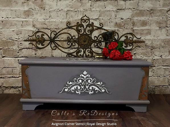 Avignon Corner Ceiling Stencil - Decorative Wall Painting Template for DIY Home Decor, Nursery, and Living Room Accent Walls