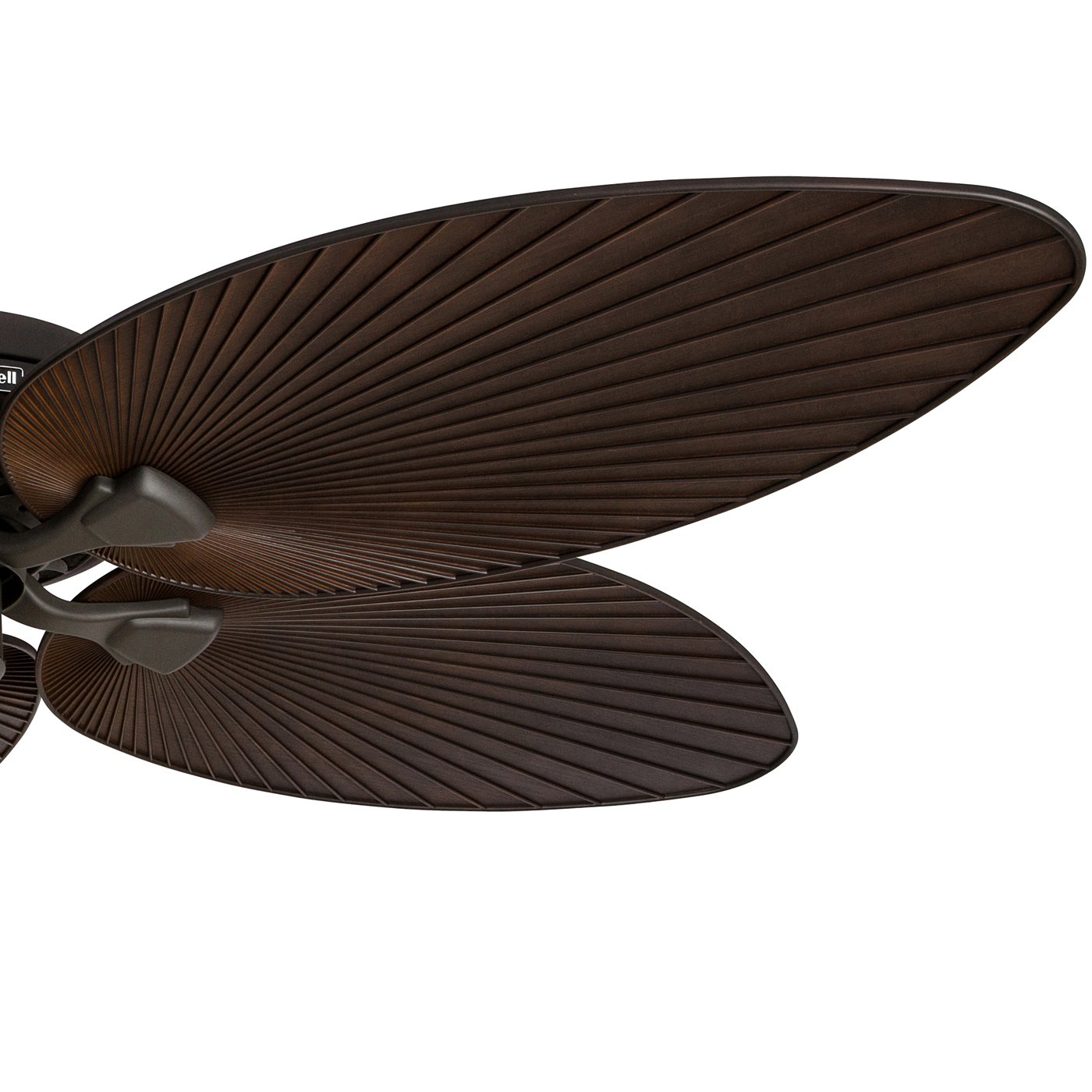 Honeywell 52 Inch Indoor/Outdoor Ceiling Fan with Light - Tropical Palm Leaf Blade Design, LED Lighting, Pull Chain Control, Dual Mount, ETL Damp Rated, Bronze Finish (Model 50202-01) - Perfect for Patio, Bedroom, Living Room and Tropical-Themed Spaces