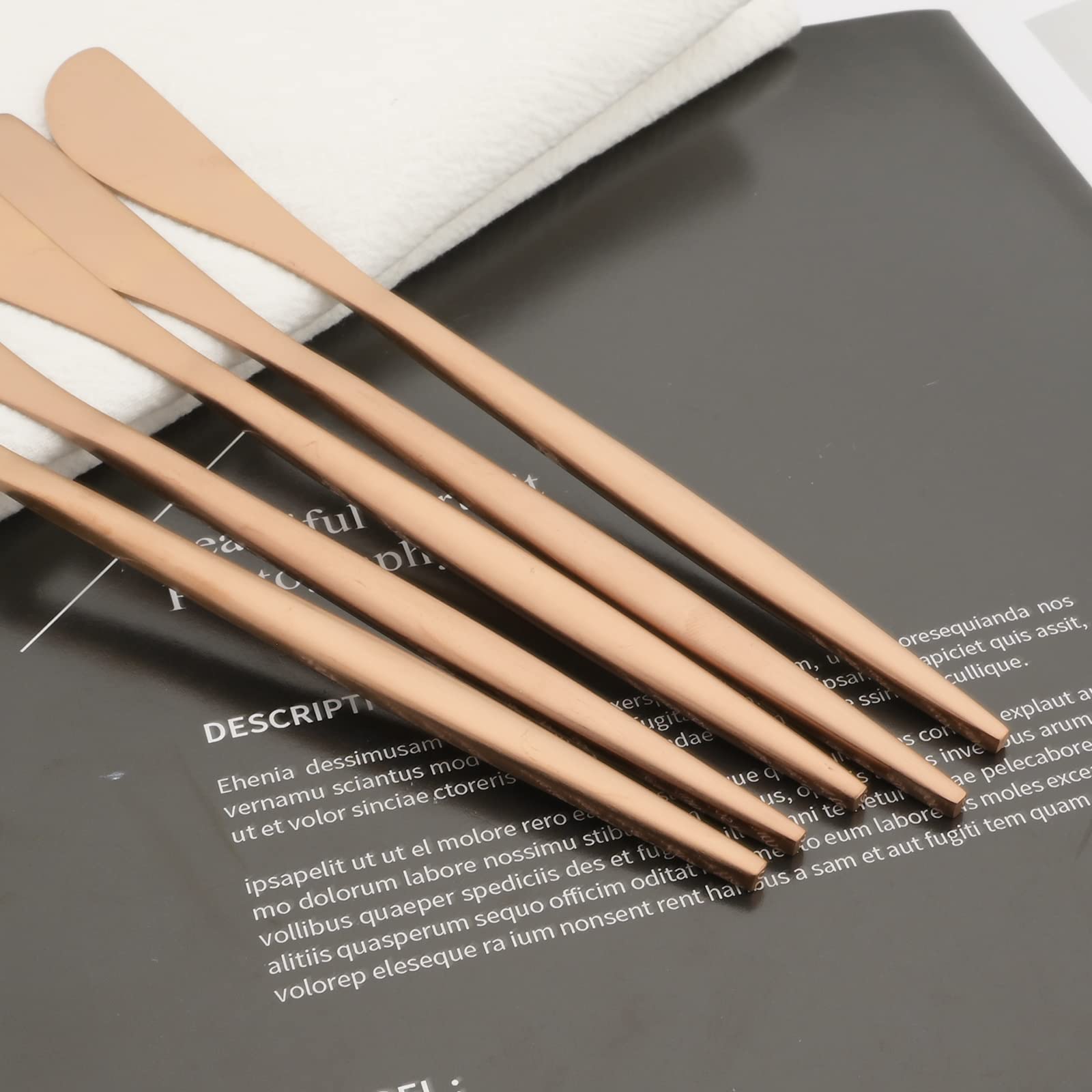 10 Pack Rose Gold Cheese Spreader Knives - 6.9 Inch Stainless Steel Butter Knives for Breakfast, Dessert & Sandwich Making - Elegant Matte Serving Utensils for Parties, Weddings & Cheese Boards