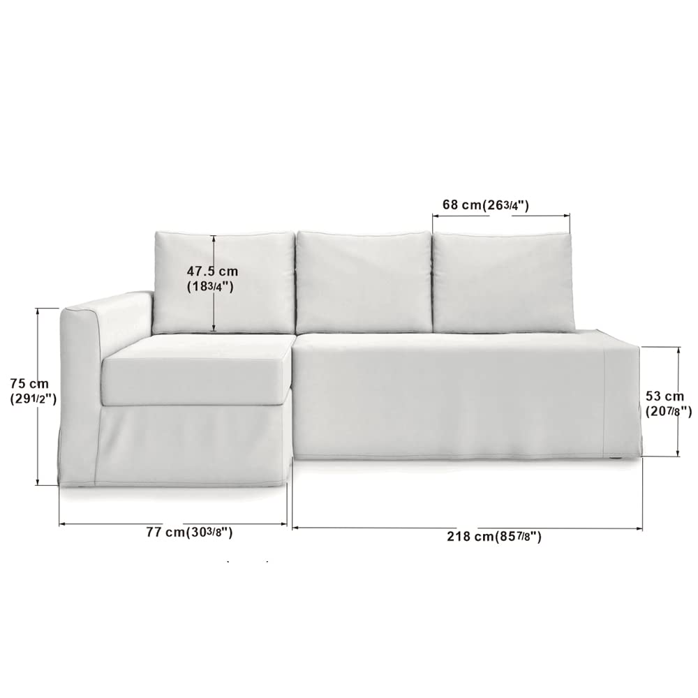 Easy Fit Friheten Couch Cover Replacement for IKEA Sleeper Sofa - Left Chaise, Titanium Grey | Durable Stretchable Sofa Slipcover | Perfect for Living Room, Home Theater & Guest Room Protection