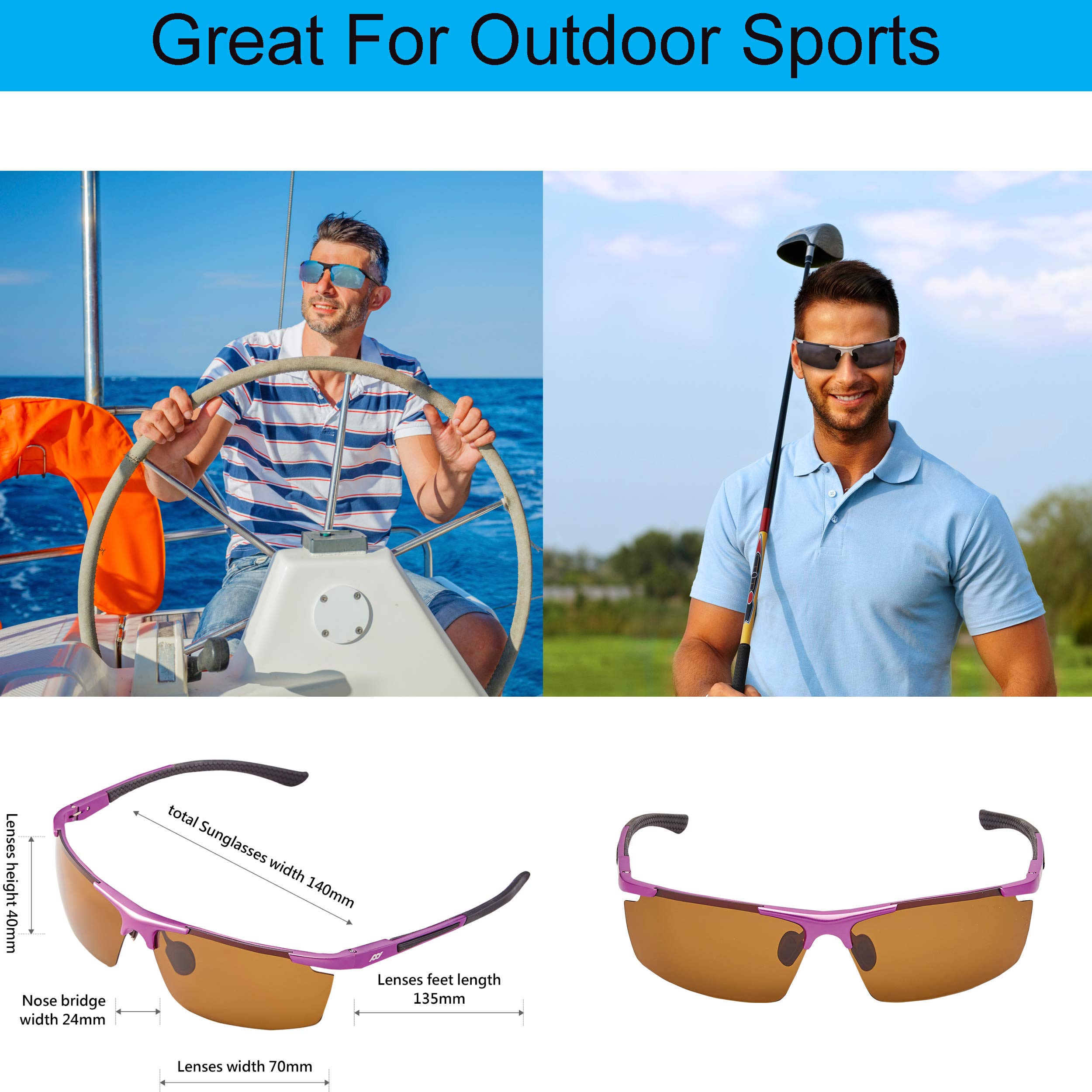Square Polarized Sunglasses UV400 Protection - Classic Rectangular Shades for Women & Men - Perfect for Driving, Fishing, Beach & Outdoor Activities