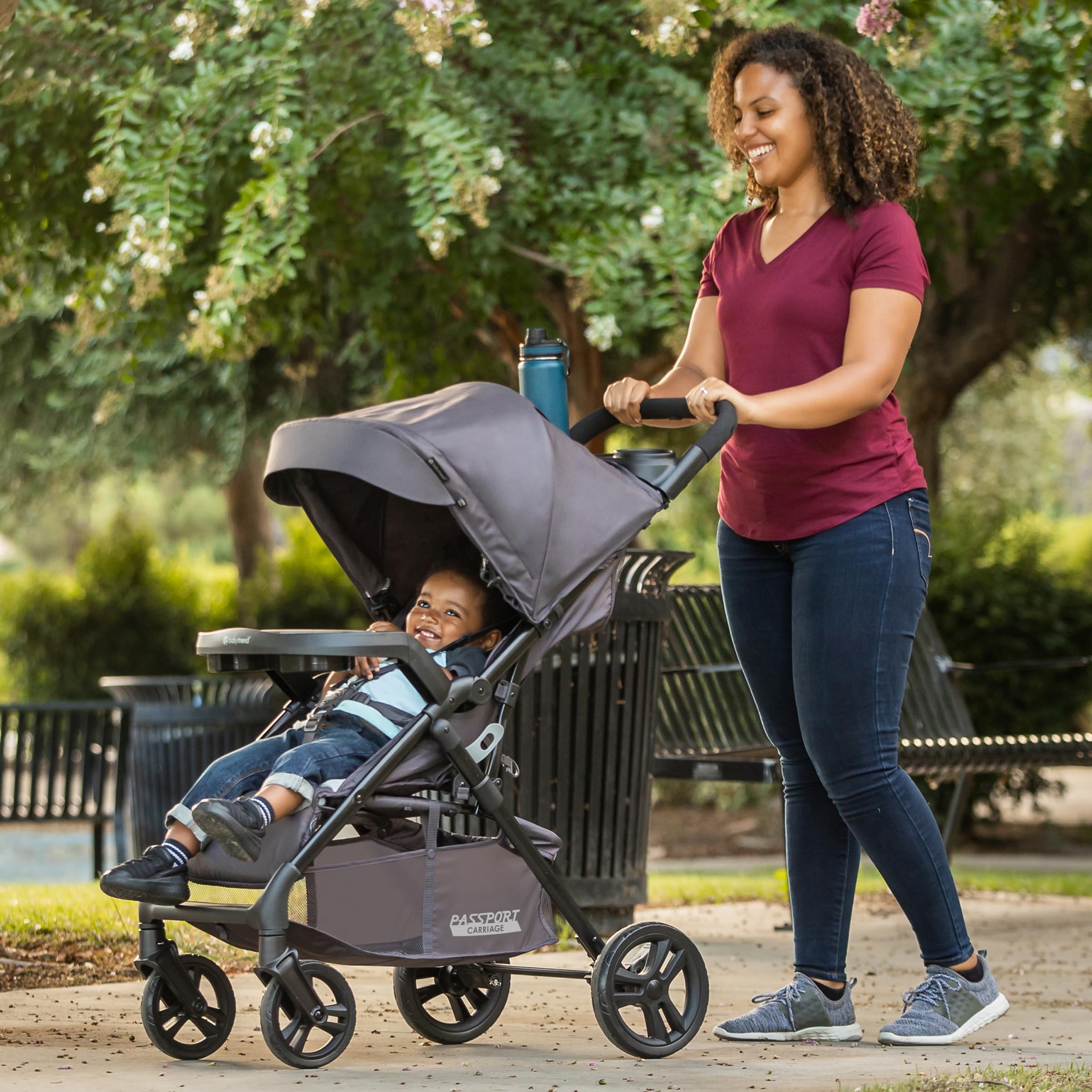 Baby Trend Passport® Travel System Stroller with EZ-Lift™ Infant Car Seat - Lightweight Compact Stroller for Newborns & Toddlers | Perfect for Air Travel, Shopping & Daily Walks (Dash Pink)