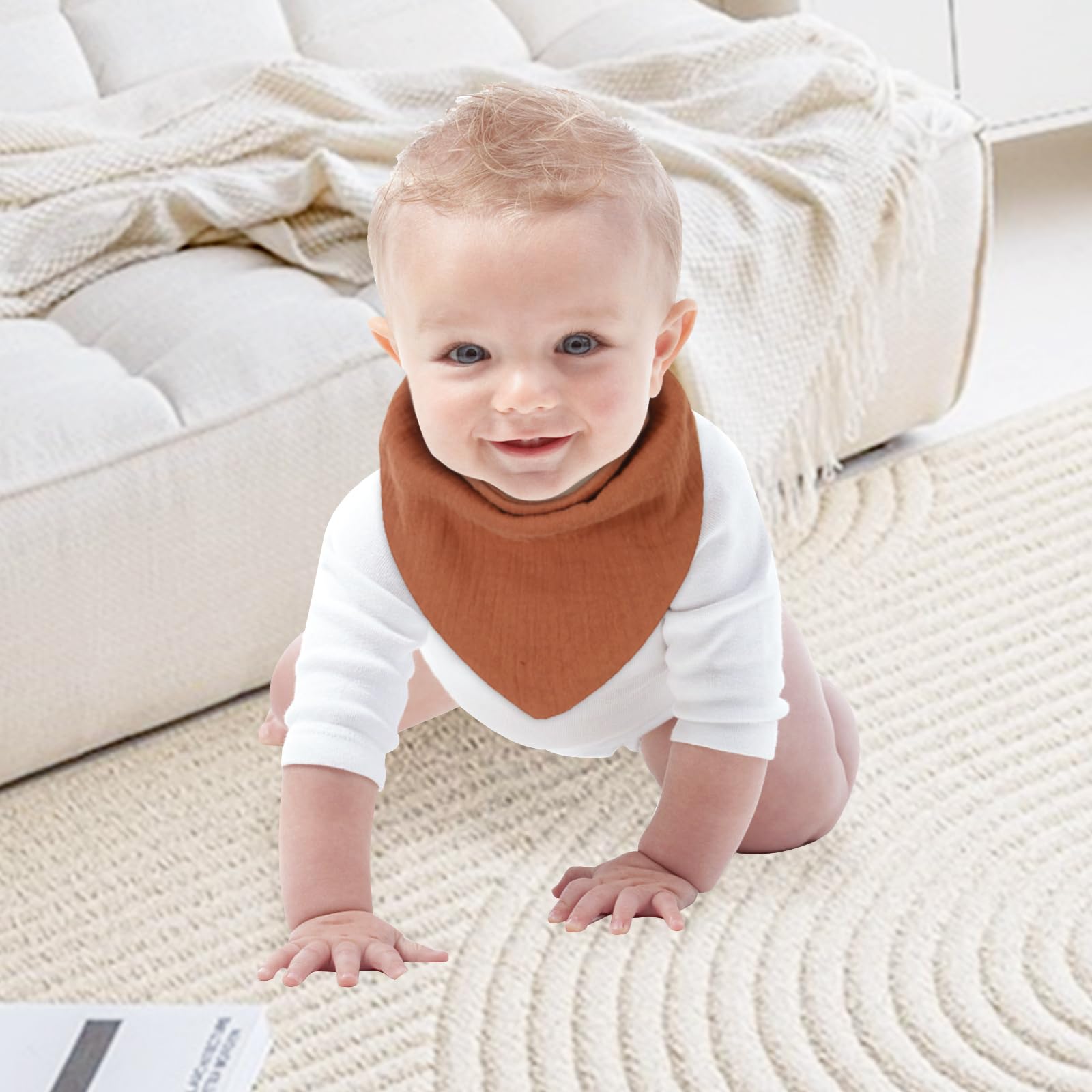 10 Pack Baby Bibs for Drooling & Teething - Soft Muslin Bandana Bibs for Boys & Girls 0-12 Months | Newborn Essentials & Unique Baby Shower Gifts | Perfect for Feeding, Playtime & Daily Protection