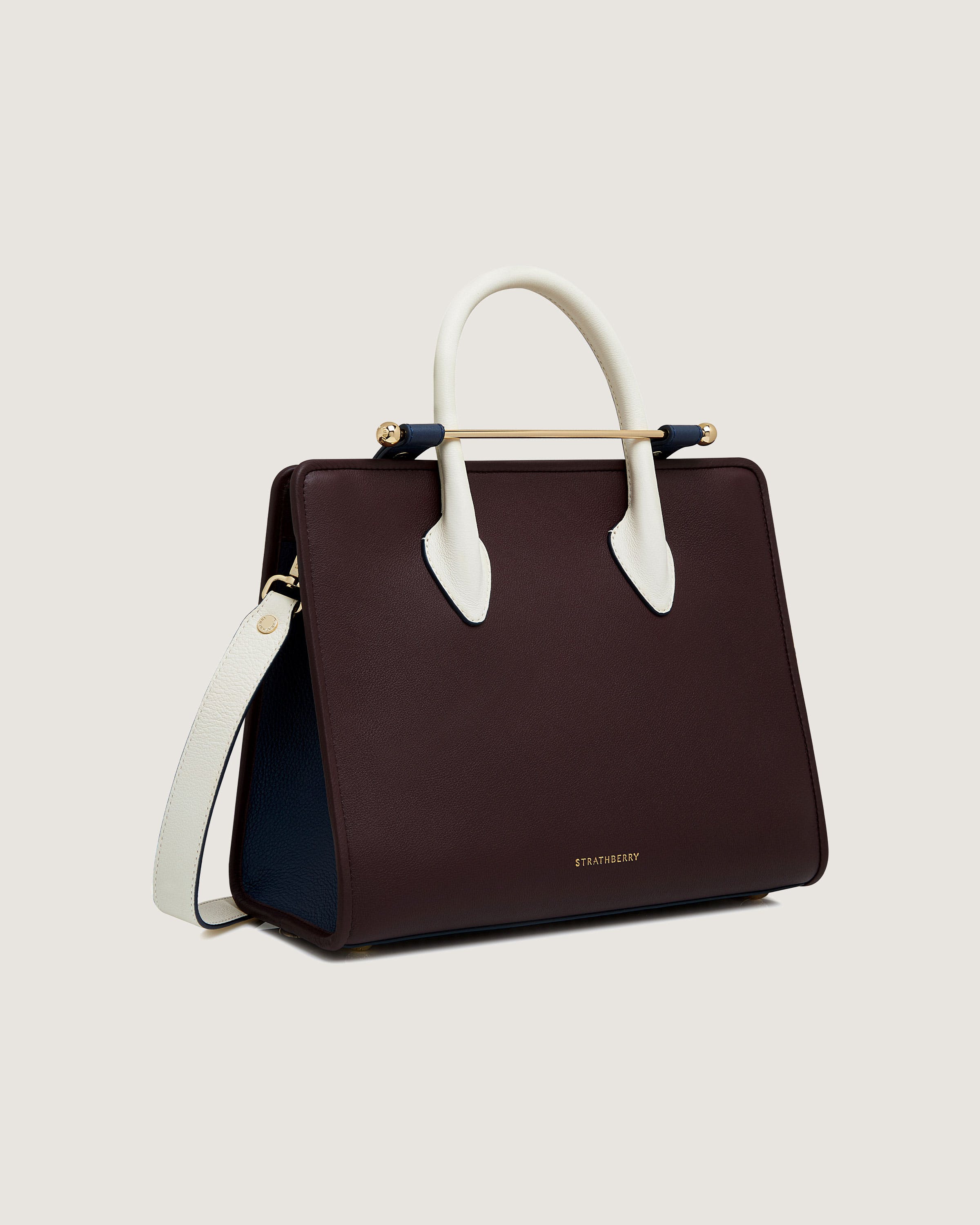Stylish Midi Tote Bag for Women - Burgundy, Navy & Vanilla Colors | Perfect for Work, Travel & Everyday Use