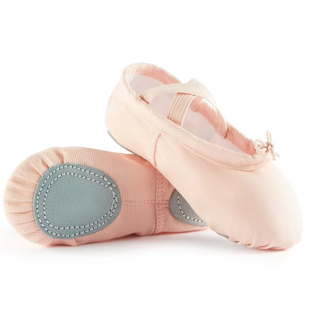 TIEJIAN Ballet Shoes for Girls - Toddler to Big Kid Sizes | Soft Leather Ballet Slippers for Dance Class, Recital & Practice | Pink Ballet Flats for Toddlers, Little Kids & Big Kids (Ideal for Ballet, Jazz & Dance Performances)