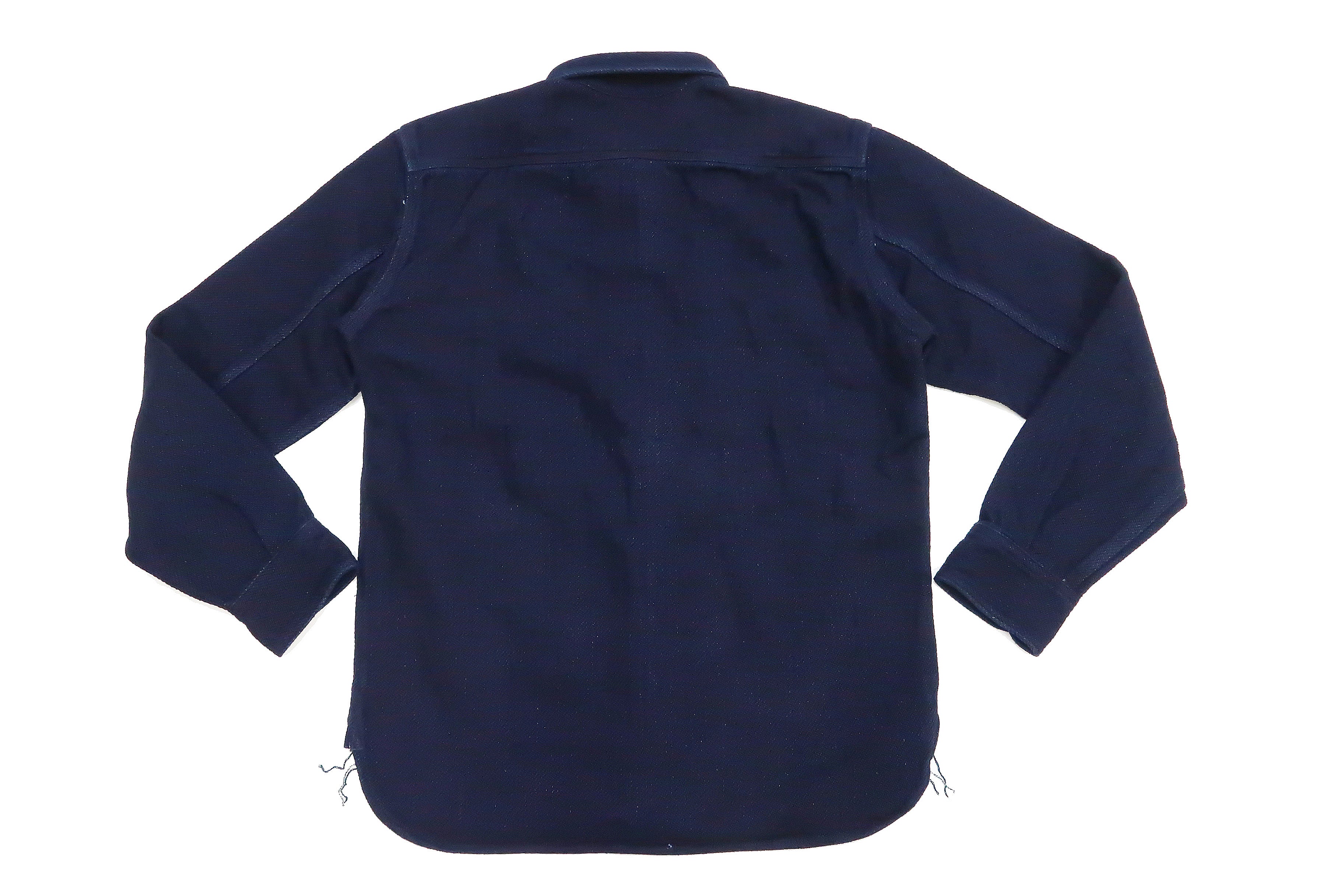 Momotaro Jeans Indigo Dobby Shirt - Men's Heavyweight Long Sleeve Button-Up Work Shirt (MZLS1070) - Durable Denim Shirt for Casual Wear, Office & Outdoor Activities