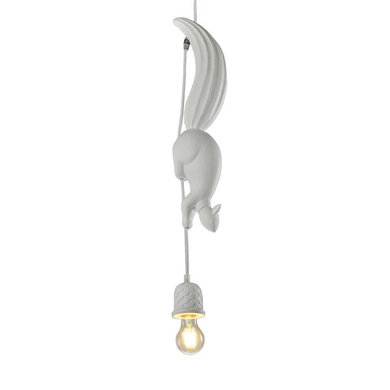 Modern Squirrel Resin Pendant Light - Handcrafted Nature-Inspired Hanging Lamp for Living Room, Bedroom, or Dining Room Decor