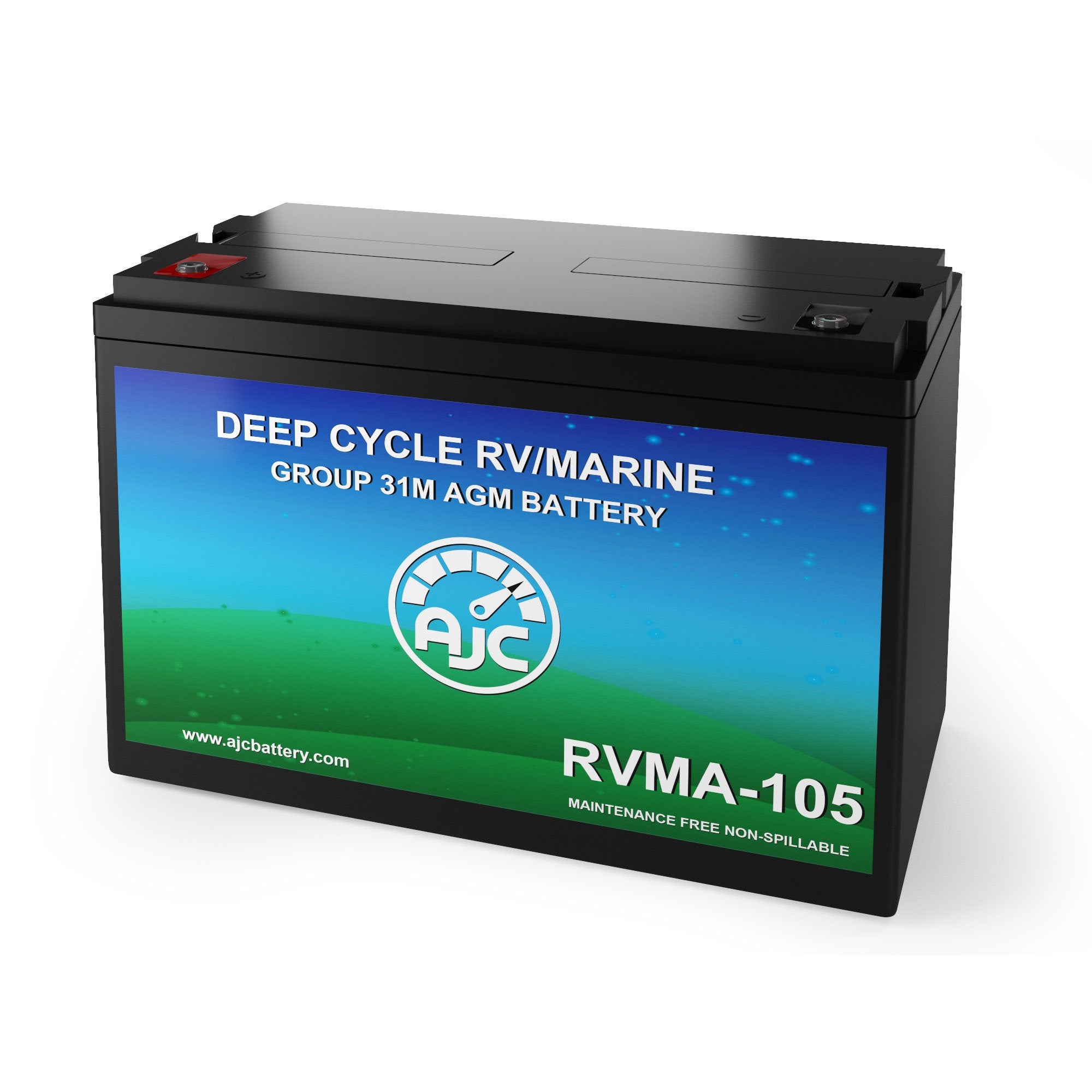 12V 105Ah Deep Cycle RV Battery - AGM SLA Rechargeable for Campers, Boats, Solar Power - Perfect for Off-Grid Living & Outdoor Adventures
