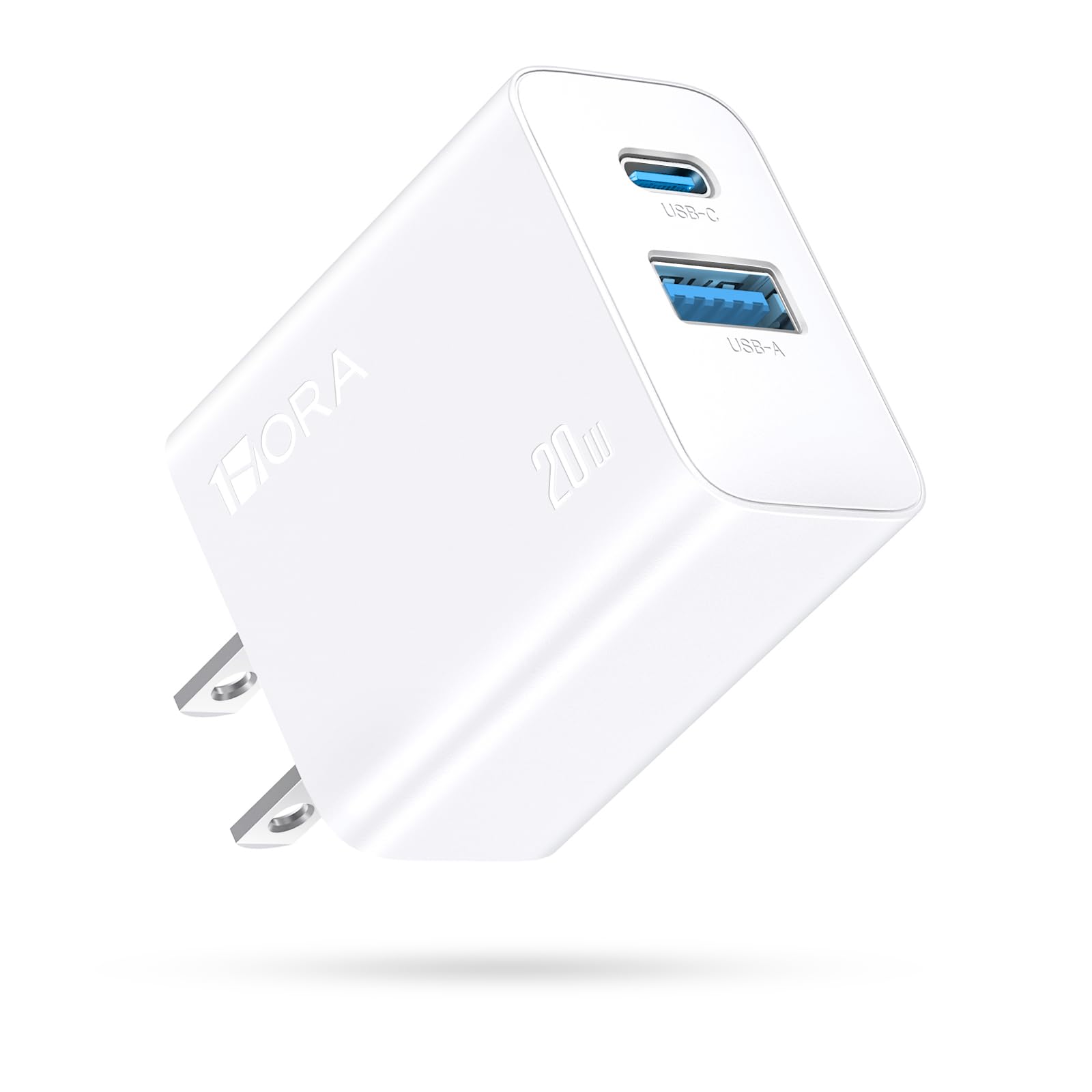 20W USB C Fast Charger 2-in-1 Dual Port Wall Charger - USB A & C Power Adapter for iPhone 15/15 Pro/15 Pro Max, iPad Pro, AirPods - Compact & Fast Charging (Cable Not Included) - Perfect for Travel, Home & Office Use