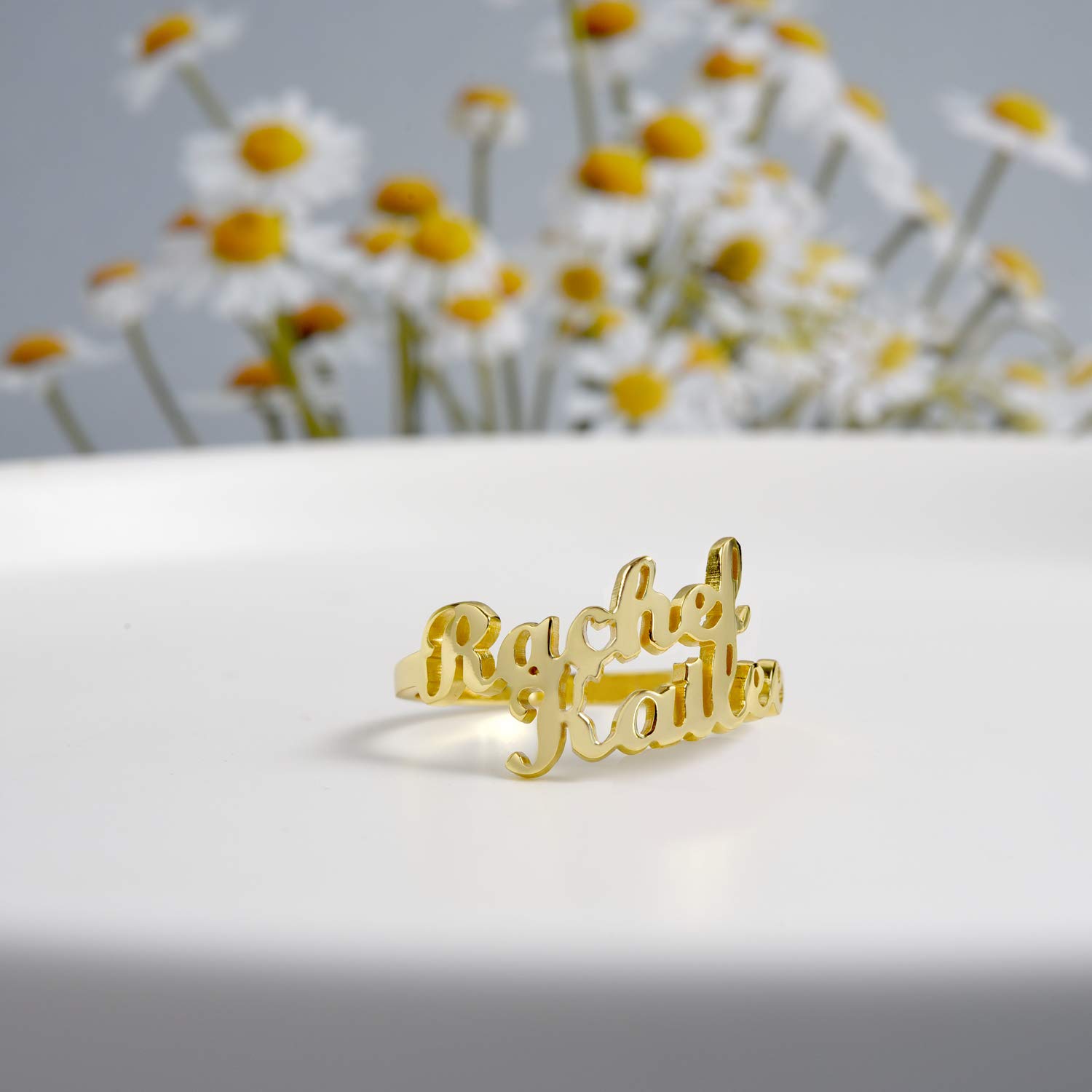 Custom Sterling Silver Personalized Name Ring - Handmade Promise Ring for Women - Engraved Jewelry Gift for Her - Perfect for Anniversaries, Birthdays & Special Occasions