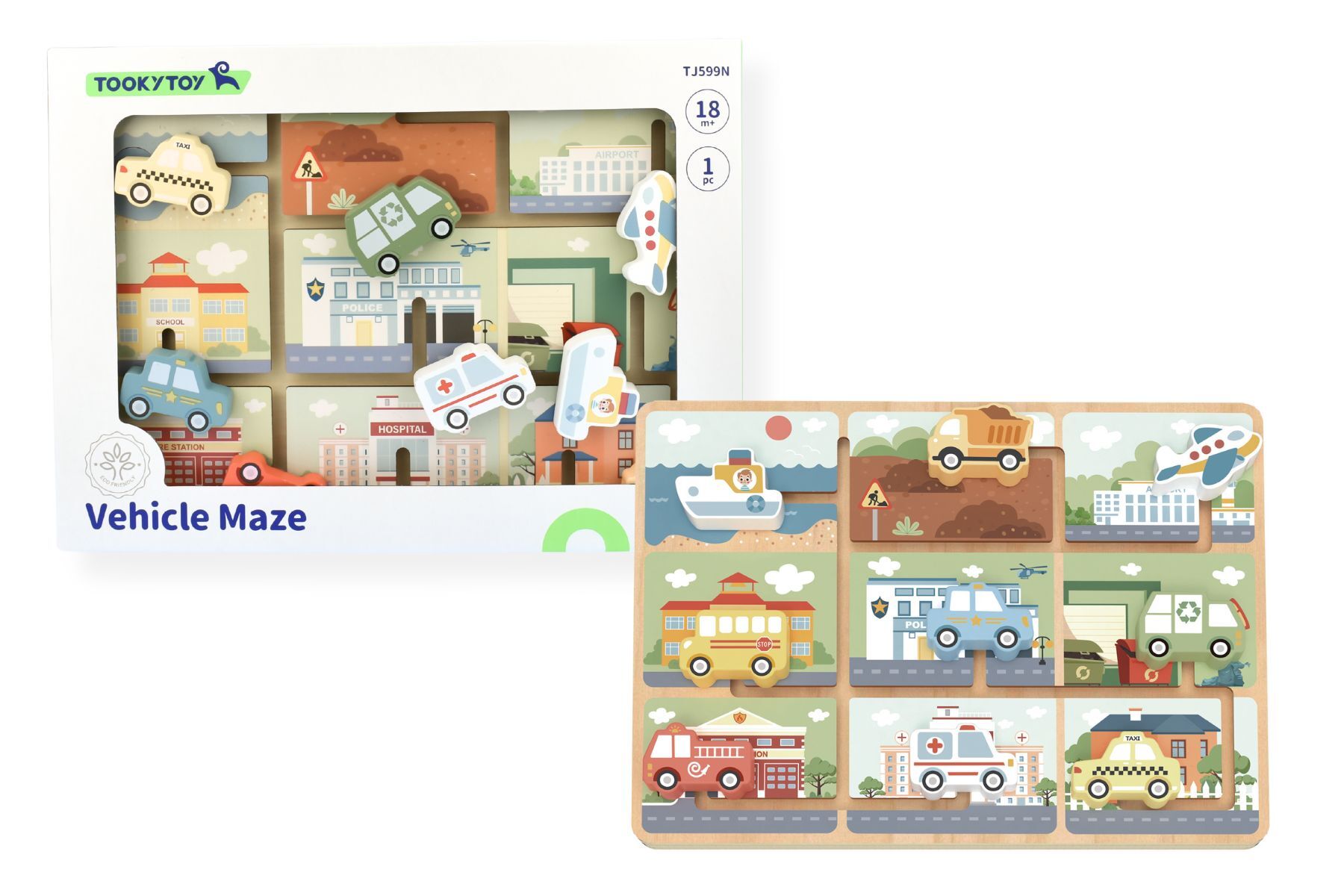 Traffic Maze Wooden Puzzle Board - Brain Teaser Game for Kids & Adults - Fun Educational Toy for Problem Solving & Hand-Eye Coordination - Perfect for Home, Classroom & Travel Activities