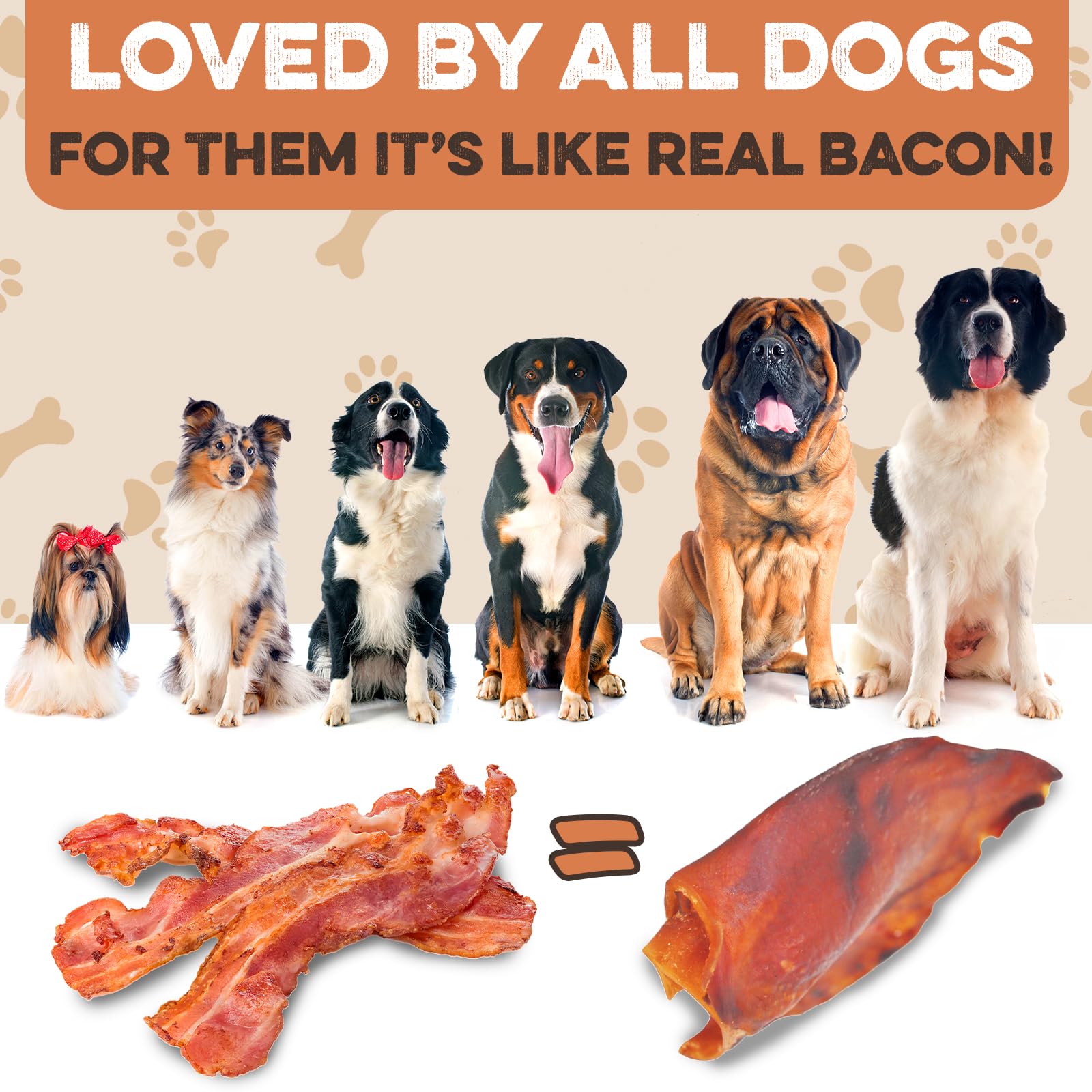 100% Natural Whole Pig Ear Dog Treats - 100 Pack | Thick Cut, Hormone & Chemical Free | Easy to Digest for Aggressive Chewers | Perfect for Small & Large Dogs | Great for Training, Dental Health & Long-Lasting Chewing Fun