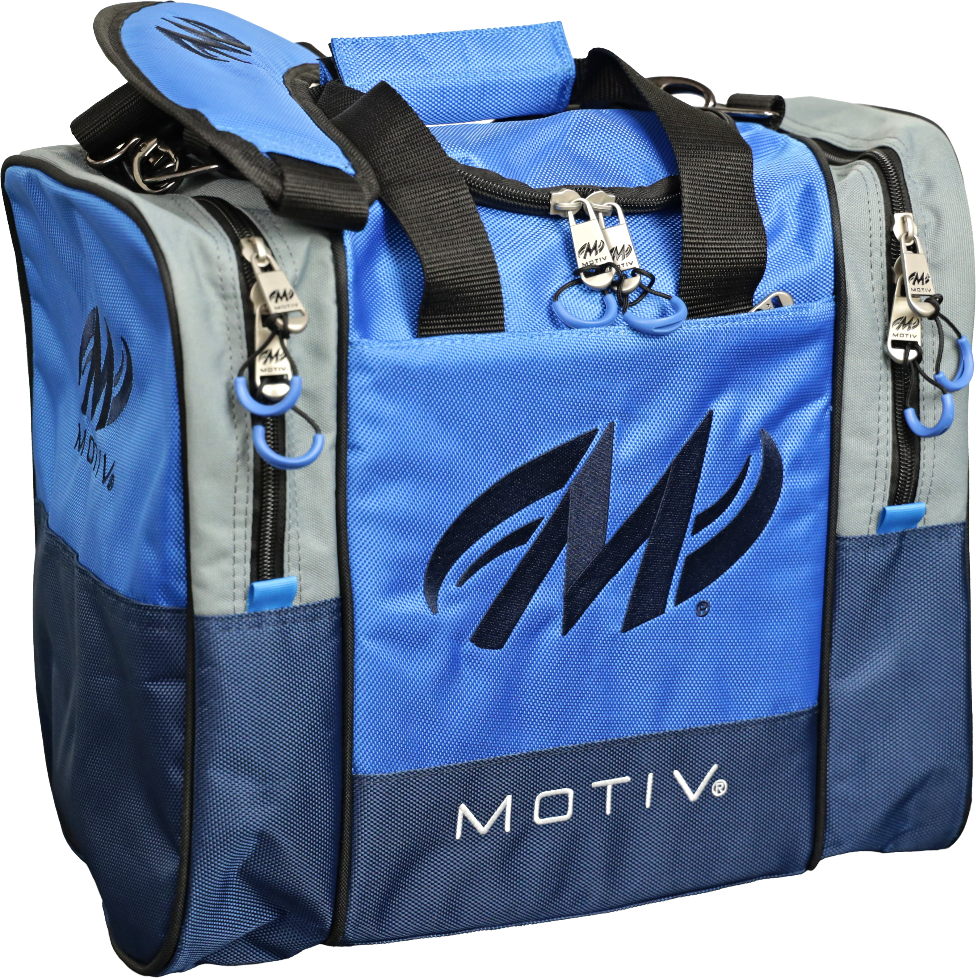 Motiv Shock 1 Ball Single Tote Cobalt Blue Bowling Bag - Lightweight & Durable Bowling Accessory for League Play & Practice Sessions
