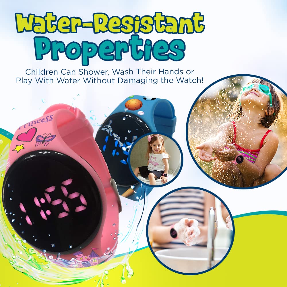 Premium Potty Training Watch for Kids - Rechargeable Waterproof Digital Timer with Vibration & Music Alerts - Fun Toilet Training Aid for Toddlers - Perfect for Daycare, Home Use & Travel Potty Training