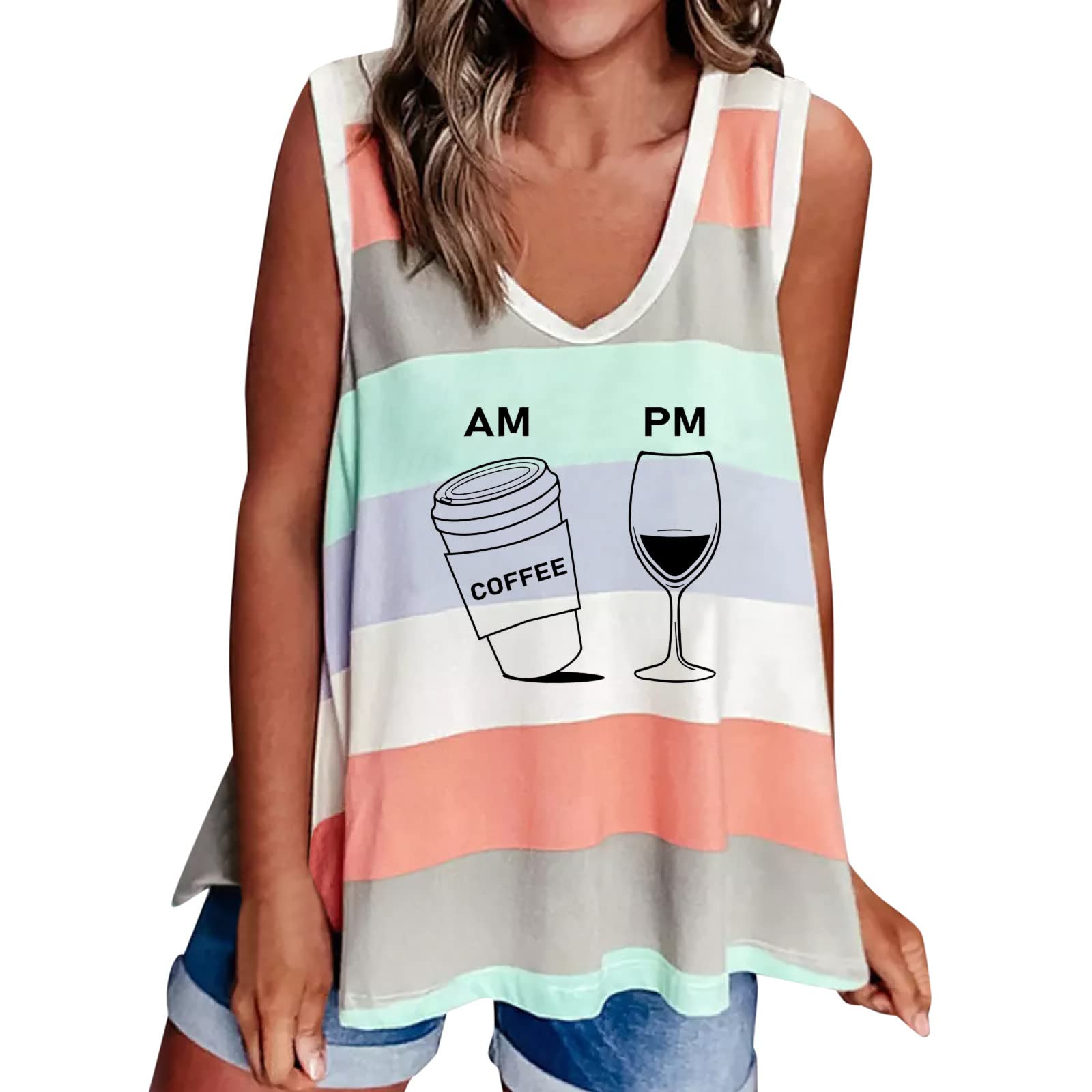 Women's Summer Sleeveless Printed Cotton Tops - Breathable Casual & Running Shirts for Outdoor Activities, Workout, and Daily Wear