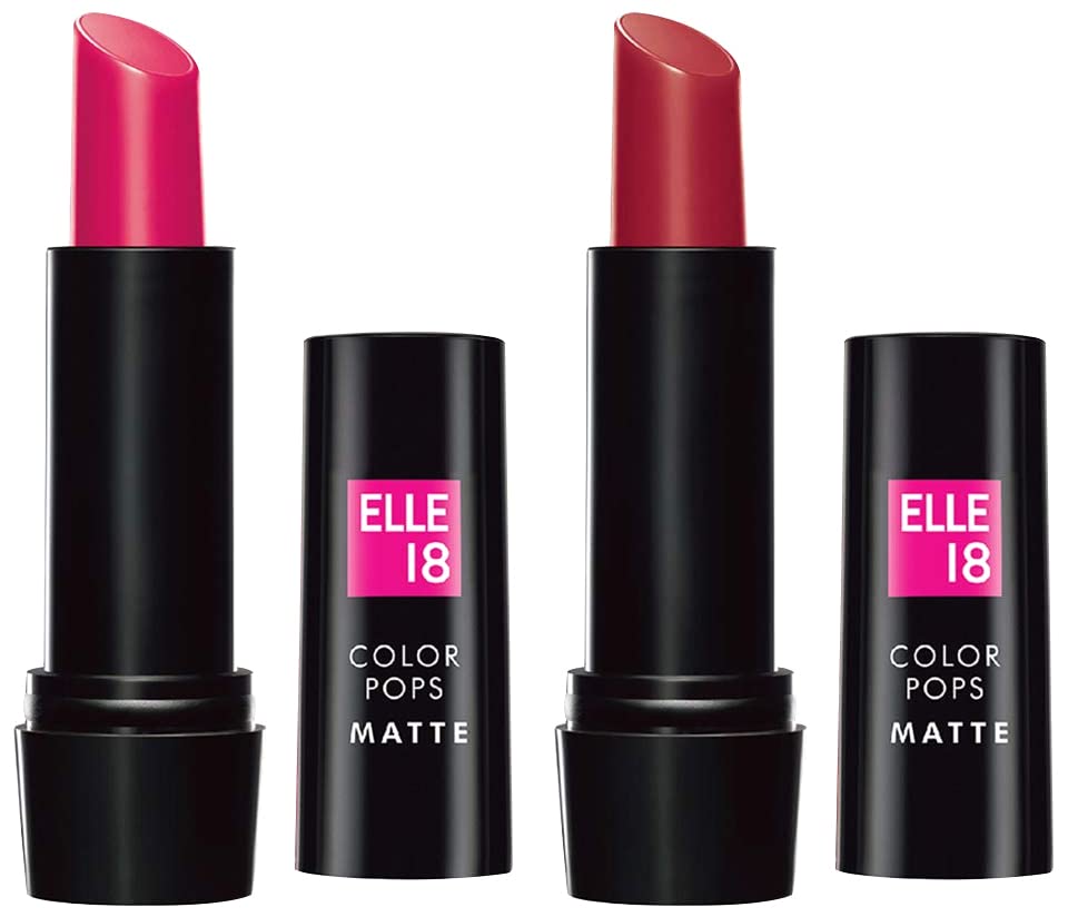 Elle 18 Color Pop Matte Lipstick - Long Lasting Vegan Lip Color, Shade R33 Code Red (4.3g) & Red Wave Matte Lipstick Duo - Bold Pigmented Lip Makeup for Party, Date Night & Special Occasions