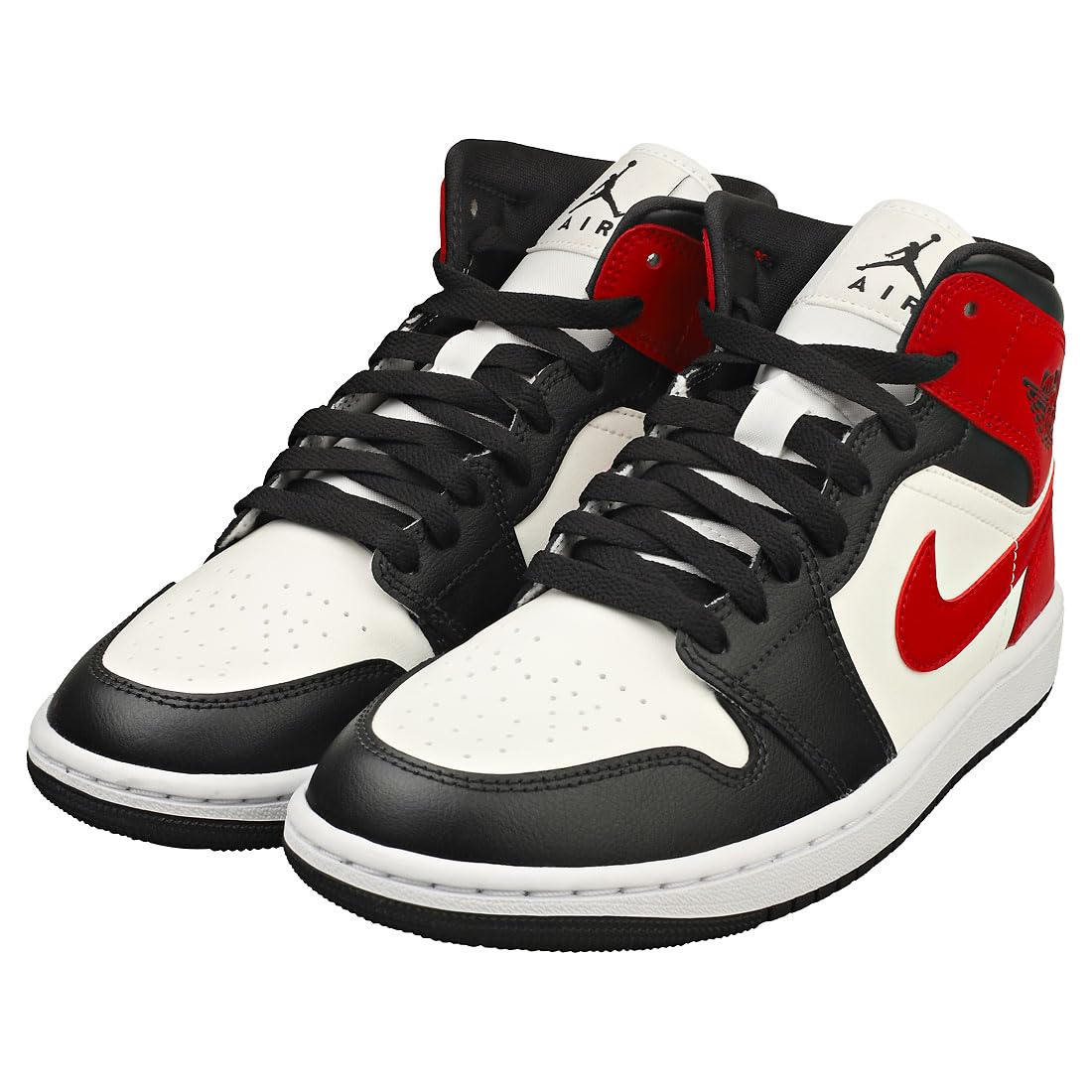 Jordan Women's Air 1 Mid Sneakers - Sail/Gym Red/Off Noir/White (BQ6472-160) - Size 11 - Perfect for Running, Gym Workouts & Casual Streetwear Fashion