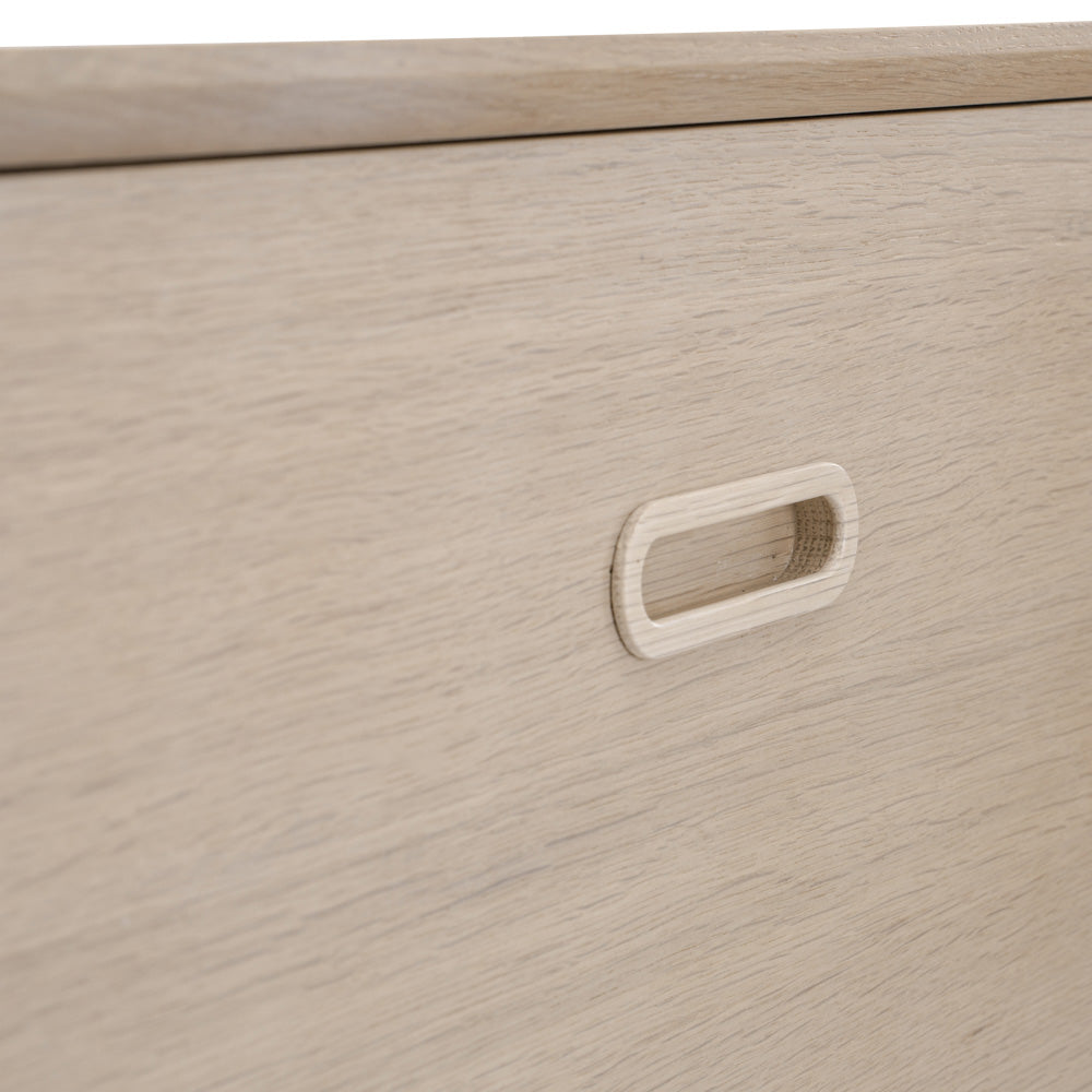HAYTON 160cm White Oak Sideboard - Modern Storage Cabinet for Living Room, Dining Room & Entryway