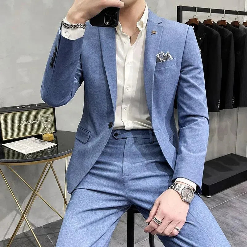 Premium Jorge Two Piece Business Suit for Men - Slim Fit Professional Office Wear - Perfect for Job Interviews, Business Meetings & Formal Events