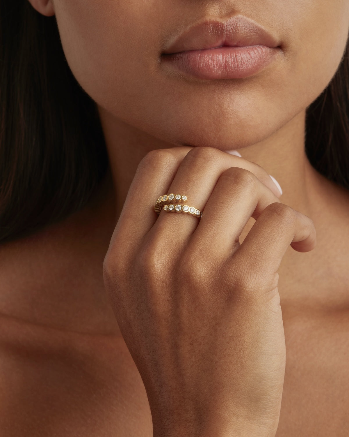 18K Gold Vermeil Endless Tides Ring for Women - Dainty Wave Stackable Band - Perfect for Beach Weddings, Anniversary Gifts & Everyday Elegance