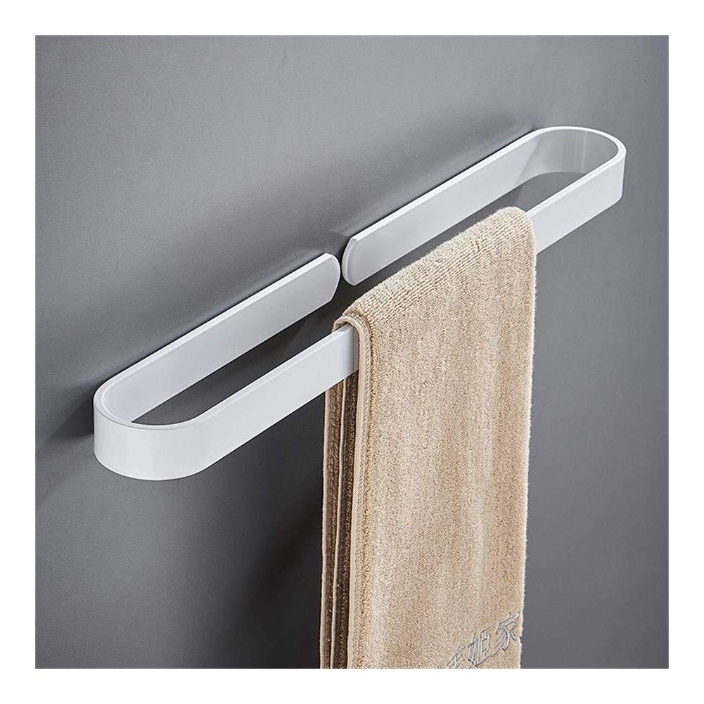 Wall-Mounted Aluminum Towel Rack - 40cm White Bathroom & Kitchen Organizer for Space Saving