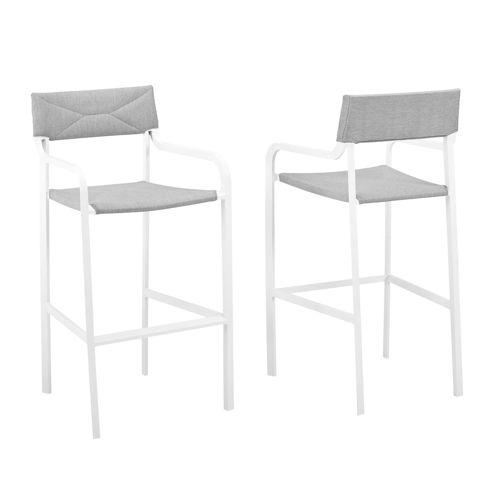 Raleigh 2-Piece Outdoor Patio Aluminum Bar Stool Set - Weather-Resistant & Lightweight for Backyard, Poolside & BBQ Parties