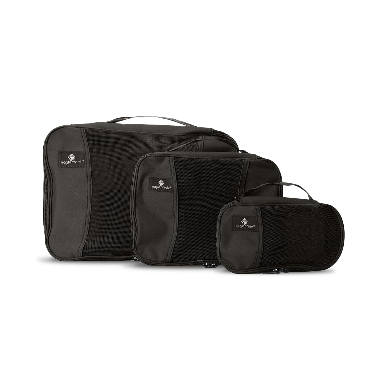 Eagle Creek Pack It Travel Organizer Set - 3-Piece Black Luggage Organizers for Suitcases | Perfect for Business Trips, Vacations & Weekend Getaways
