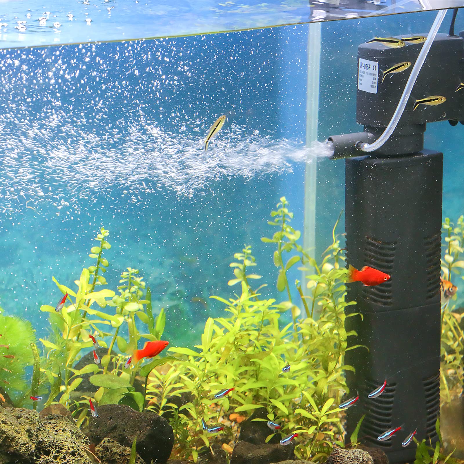 TARARIUM 420GPH Submersible Fish Tank Filter - Powerful Biochemical Filtration for 100-200 Gallon Aquariums & Small Ponds - Crystal Clear Water Pump with Air Supply - Perfect for Freshwater/Saltwater Tanks, Koi Ponds & Aquatic Plant Setups