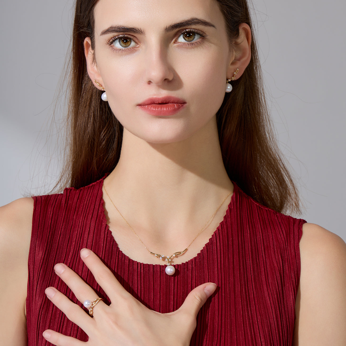 18K Gold Freshwater Pearl Necklace KN00084 | STARRY - Elegant Jewelry for Women, Perfect for Weddings, Parties & Special Occasions