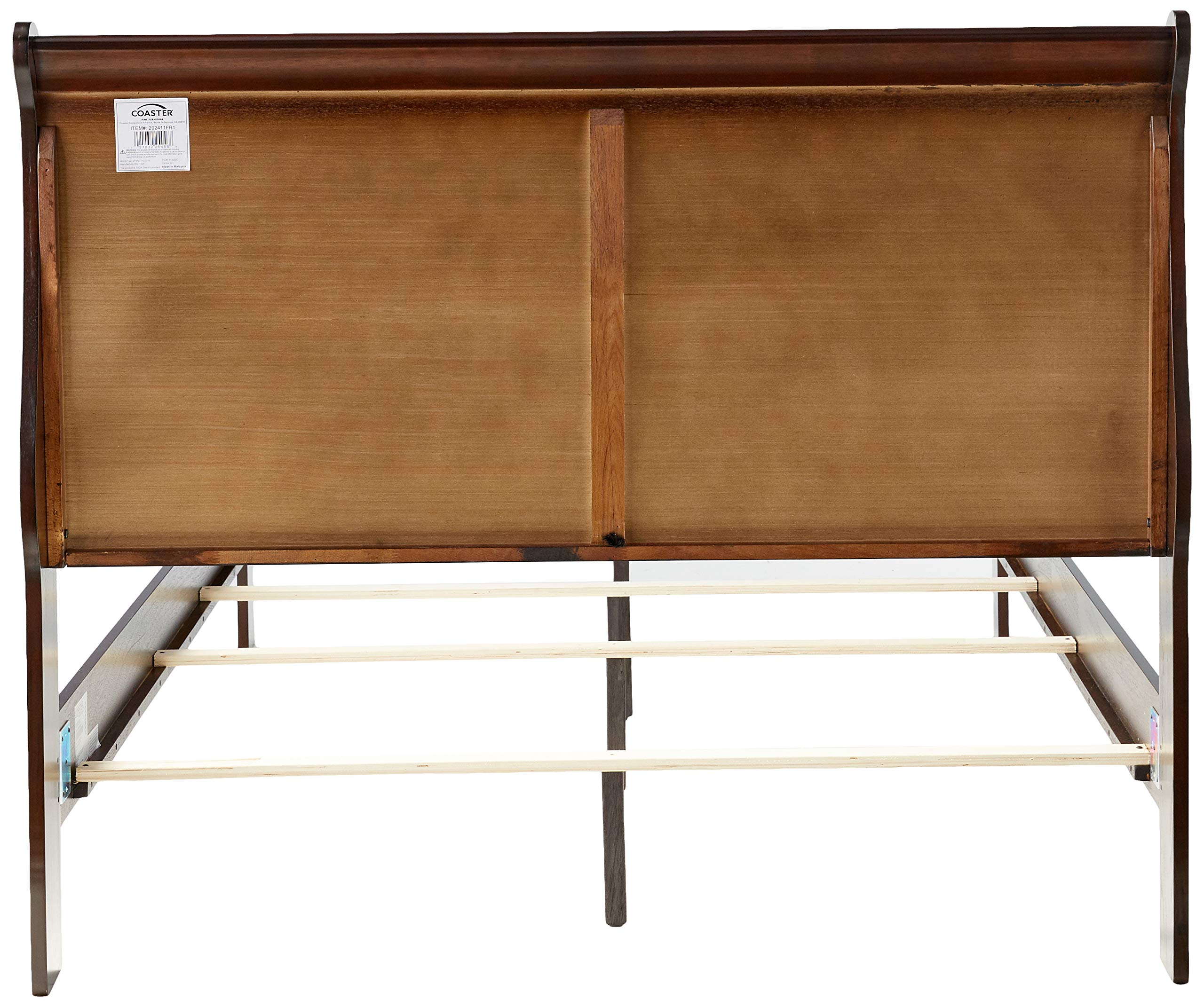 Louis Philippe Full Size Bed - Traditional Cappuccino Finish Wooden Bed Frame with Coaster Furniture Design | Elegant Bedroom Furniture for Master Bedroom & Guest Room