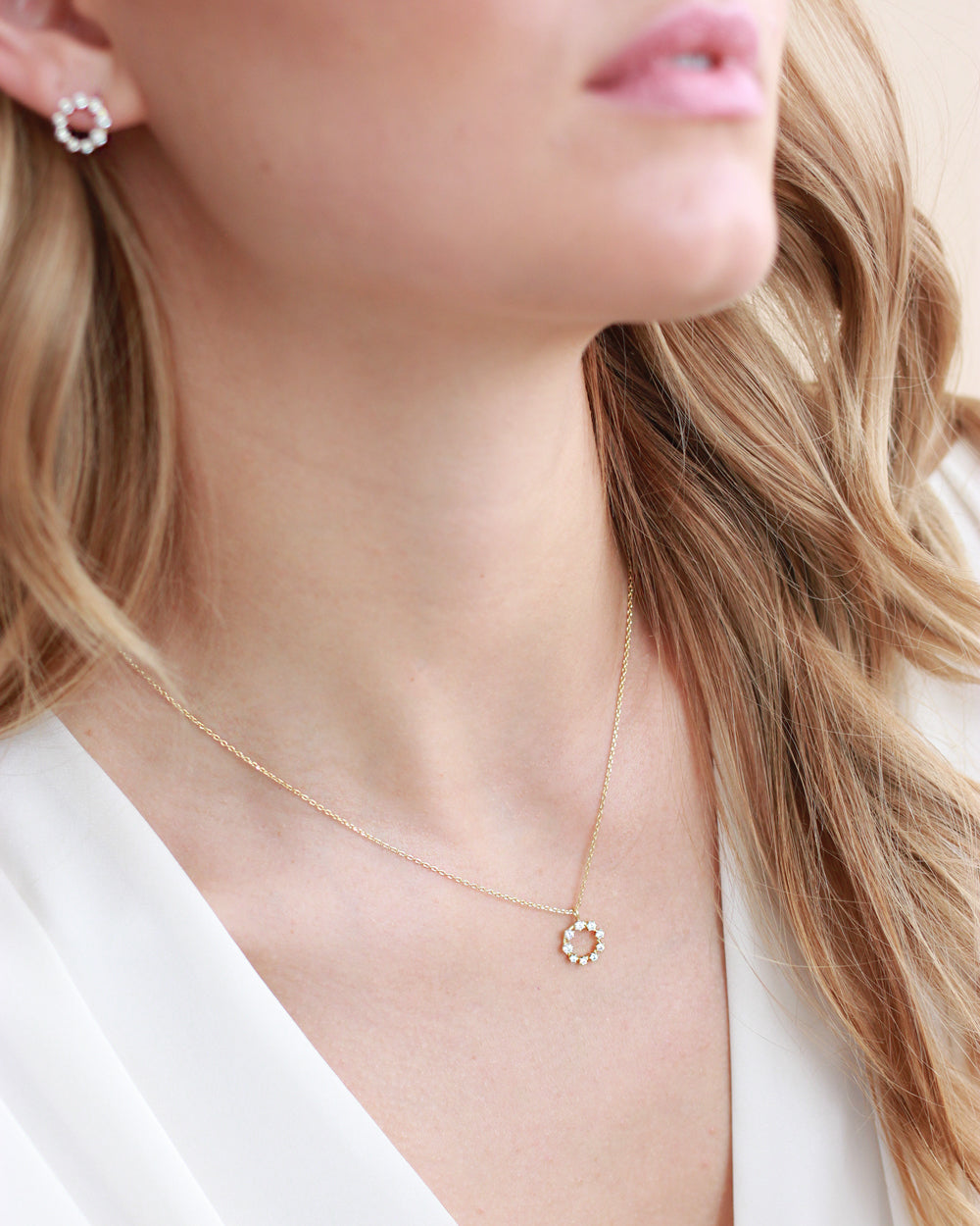Saylor CZ Circle Pendant Necklace - Elegant Cubic Zirconia Jewelry for Women, Dainty Gold/Silver Necklace for Everyday Wear, Perfect Gift for Birthday, Anniversary & Valentine's Day | Office, Party & Date Night Accessories