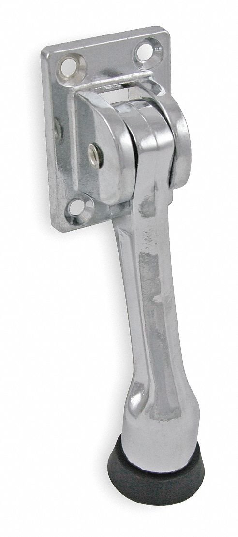 Stainless Steel Lever Door Holder - 4 Inch Chrome Zinc Door Stop for Home & Office - Perfect for Hallways, Bedrooms, and Commercial Spaces