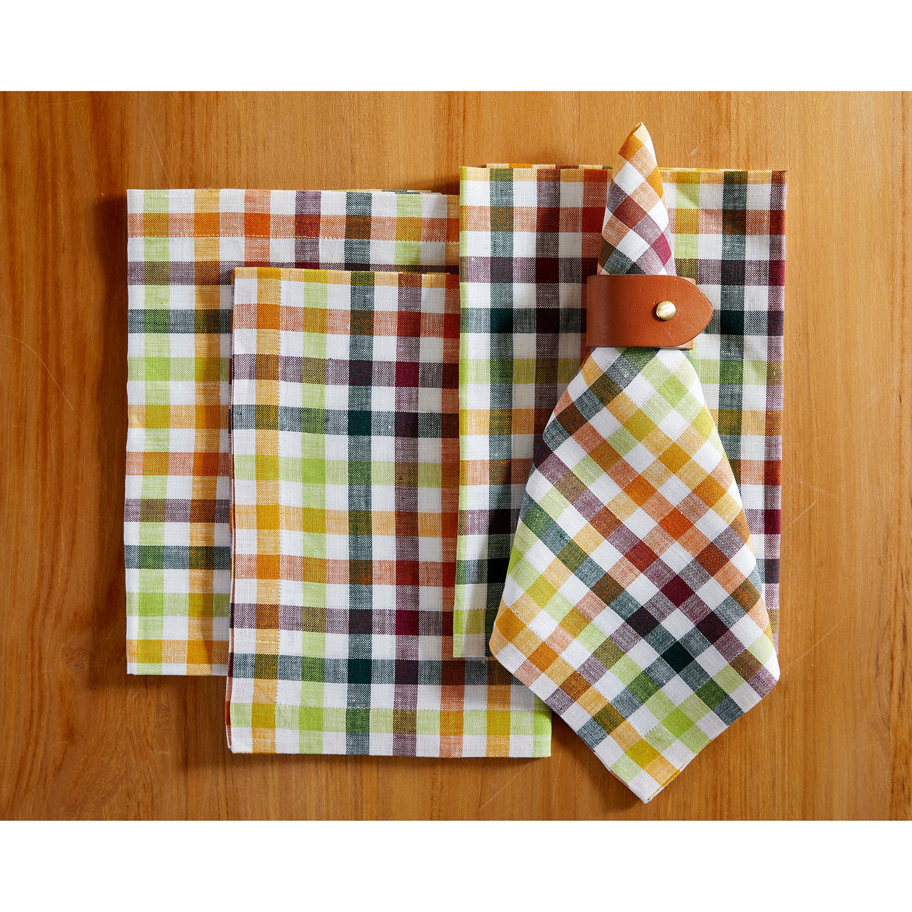Premium Gingham Checkered Napkins Set of 4 - 100% Cotton Kitchen & Dining Cloth for Parties, Picnics, and Everyday Use