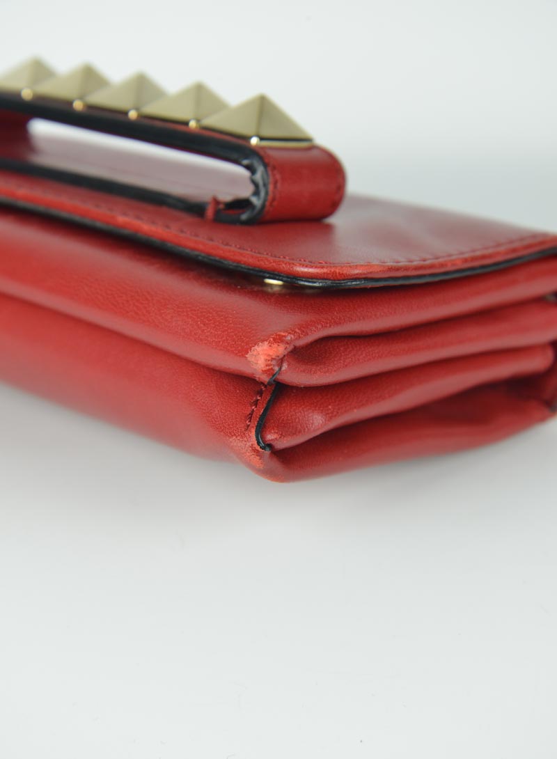 Valentino Va Va Voom Red Leather Studded Handbag - Luxury Designer Crossbody Purse for Women | Perfect for Date Night, Parties & Special Occasions