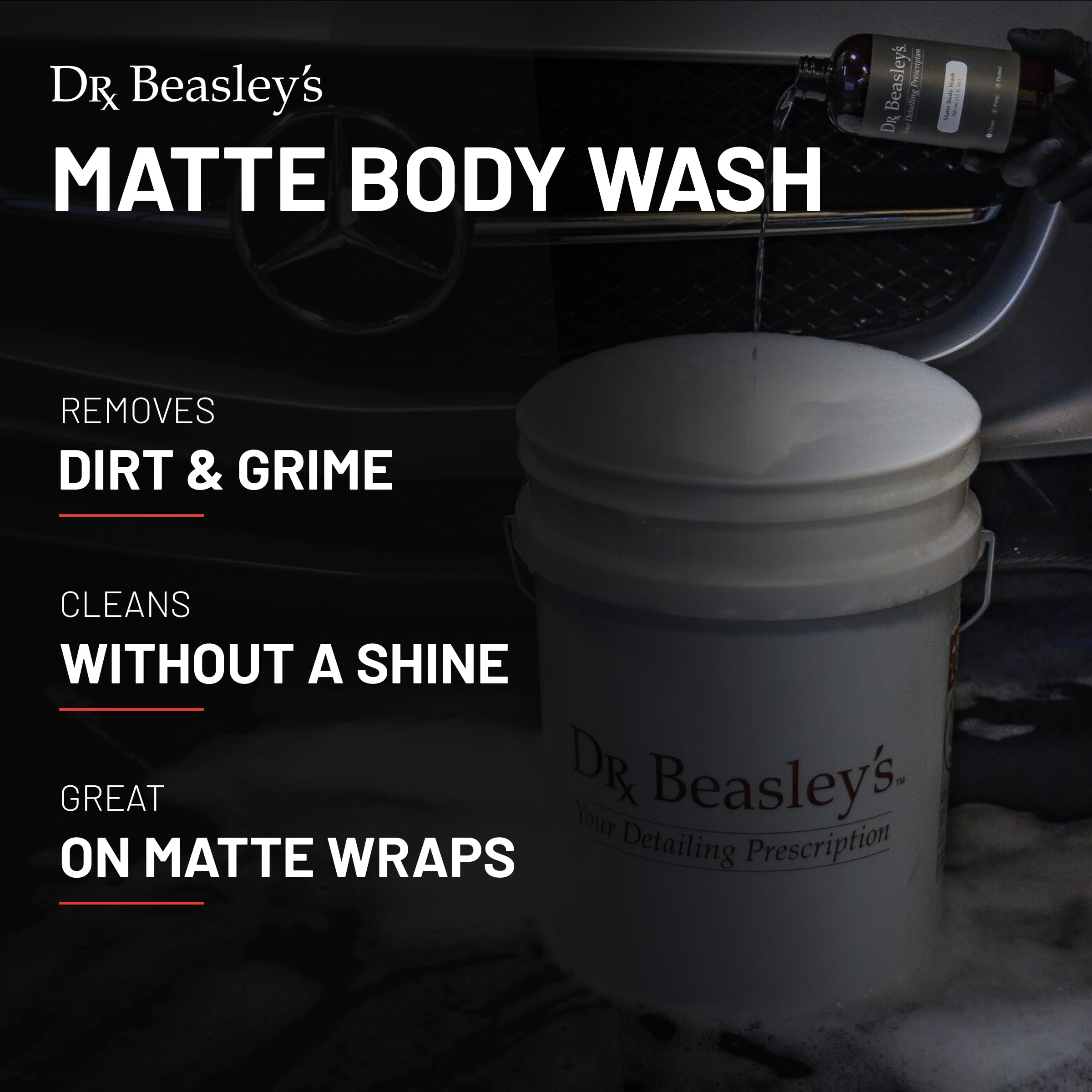 Dr. Beasley's MP10D128 Matte Body Wash - 1 Gallon pH Balanced Matte Car Wash Soap | Premium Biodegradable Auto Detergent for Matte Paint & Wraps | Perfect for Cars, Trucks & Motorcycles