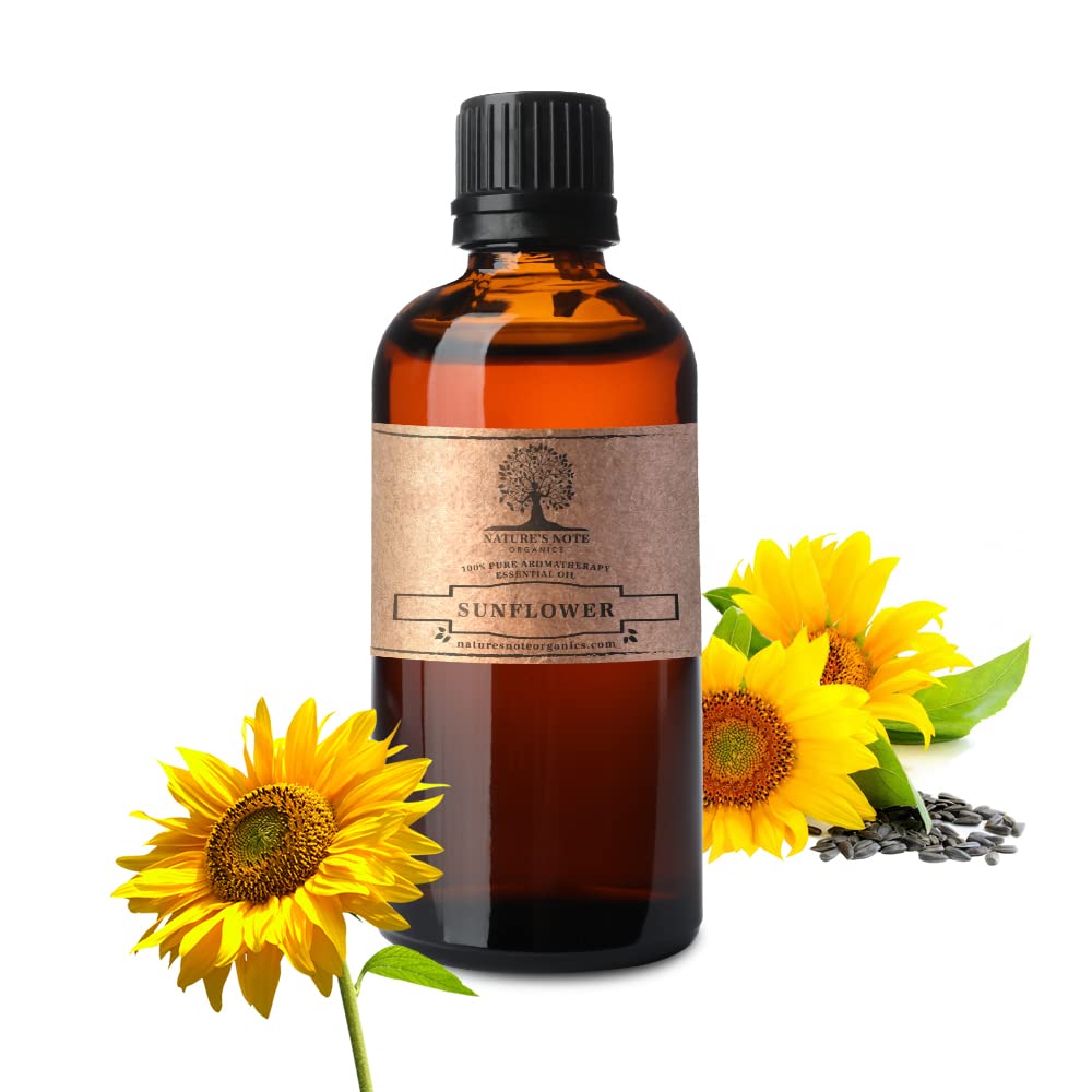 100% Pure Sunflower Essential Oil for Aromatherapy & Relaxation - Nature's Note Organics 0.3 Fl Oz - Perfect for Diffusers, Massage & Skin Care