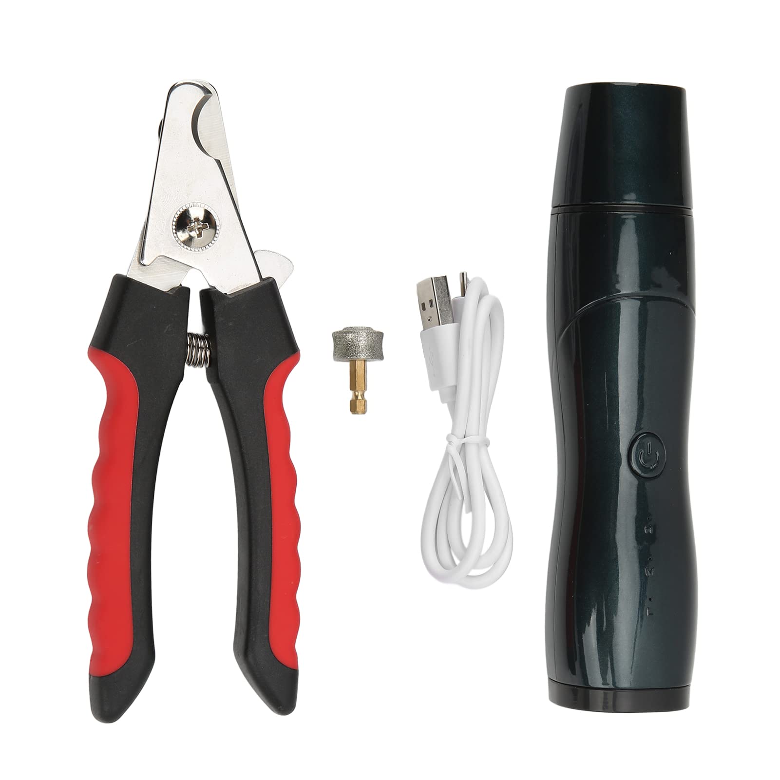 Low Noise USB Rechargeable Pet Nail Grinder - 3 Speed Dog & Cat Nail Trimmer Kit for Small Animals (Dogs, Cats, Rabbits, Birds) - Gentle Grooming at Home for Stress-Free Nail Care