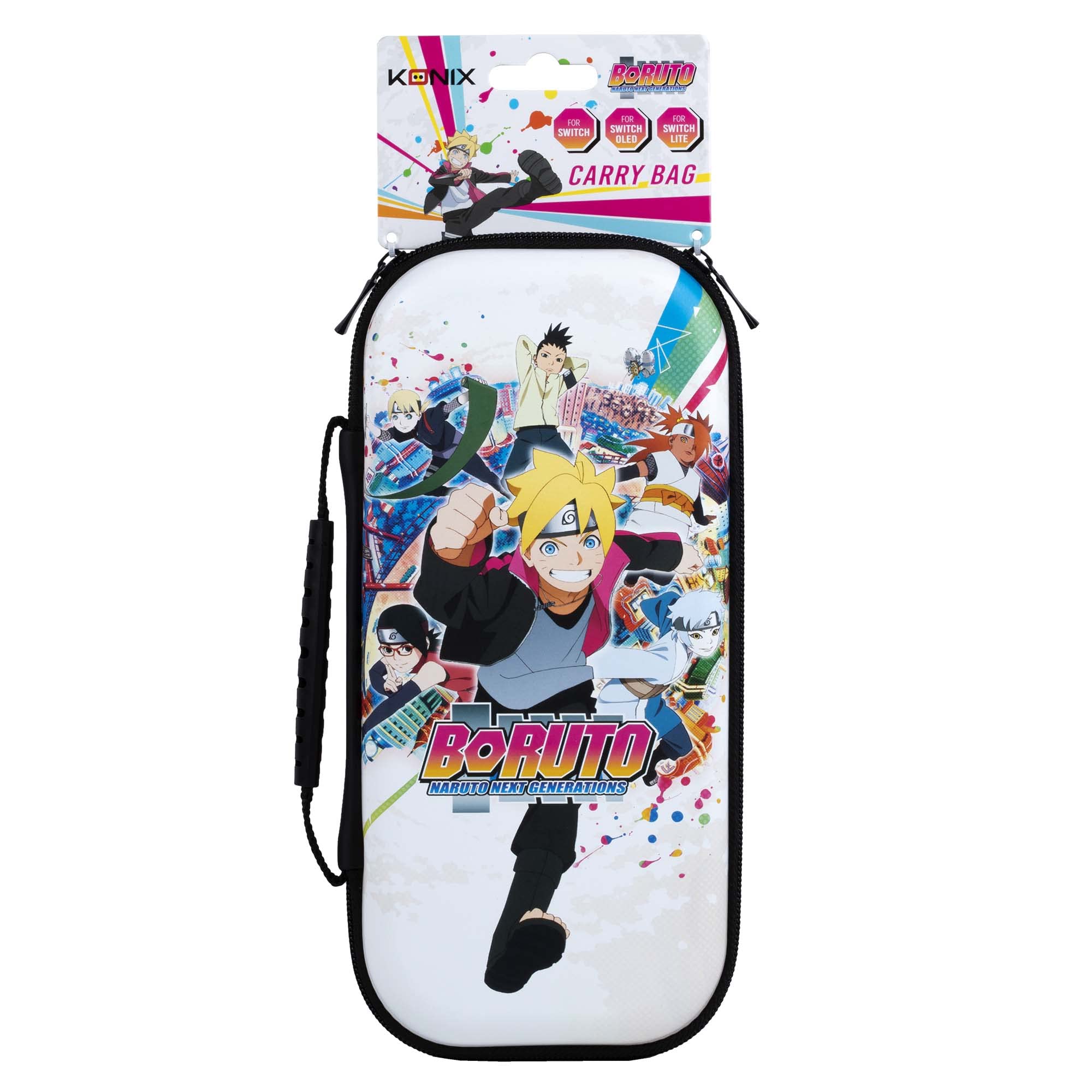 Konix Boruto Naruto Next Generations Protective Carrying Case for Nintendo Switch, Switch Lite & OLED - Boruto Konoha Design | Portable Gaming Storage for Travel & Commute