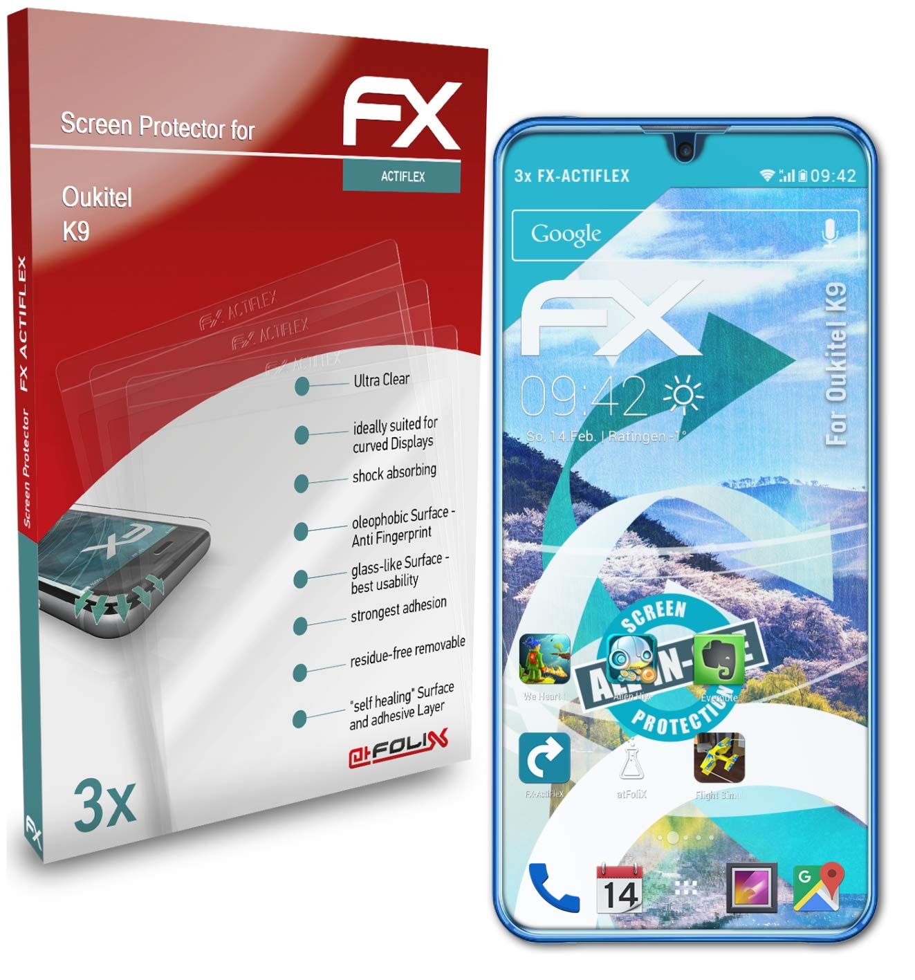 Oukitel K9 Screen Protector - 3 Pack Ultra Clear Flexible Film FX Screen Protection for Anti-Scratch & Bubble-Free Installation - Perfect for Work, Travel and Daily Use
