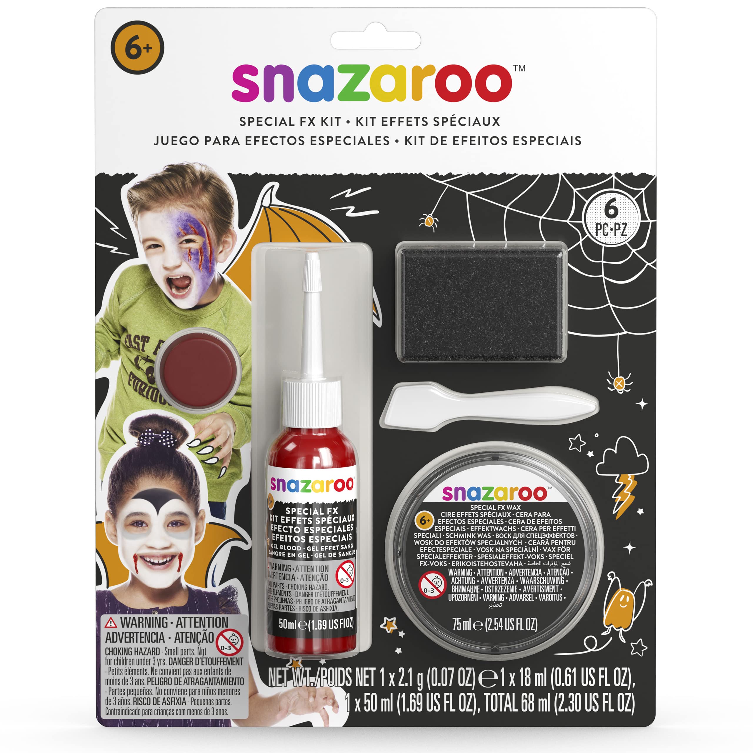 Snazaroo 1198227 Special Effects Face Paint Kit - Professional Halloween, Cosplay & Theater Makeup for Kids & Adults - Water-Based, Hypoallergenic & Easy to Remove