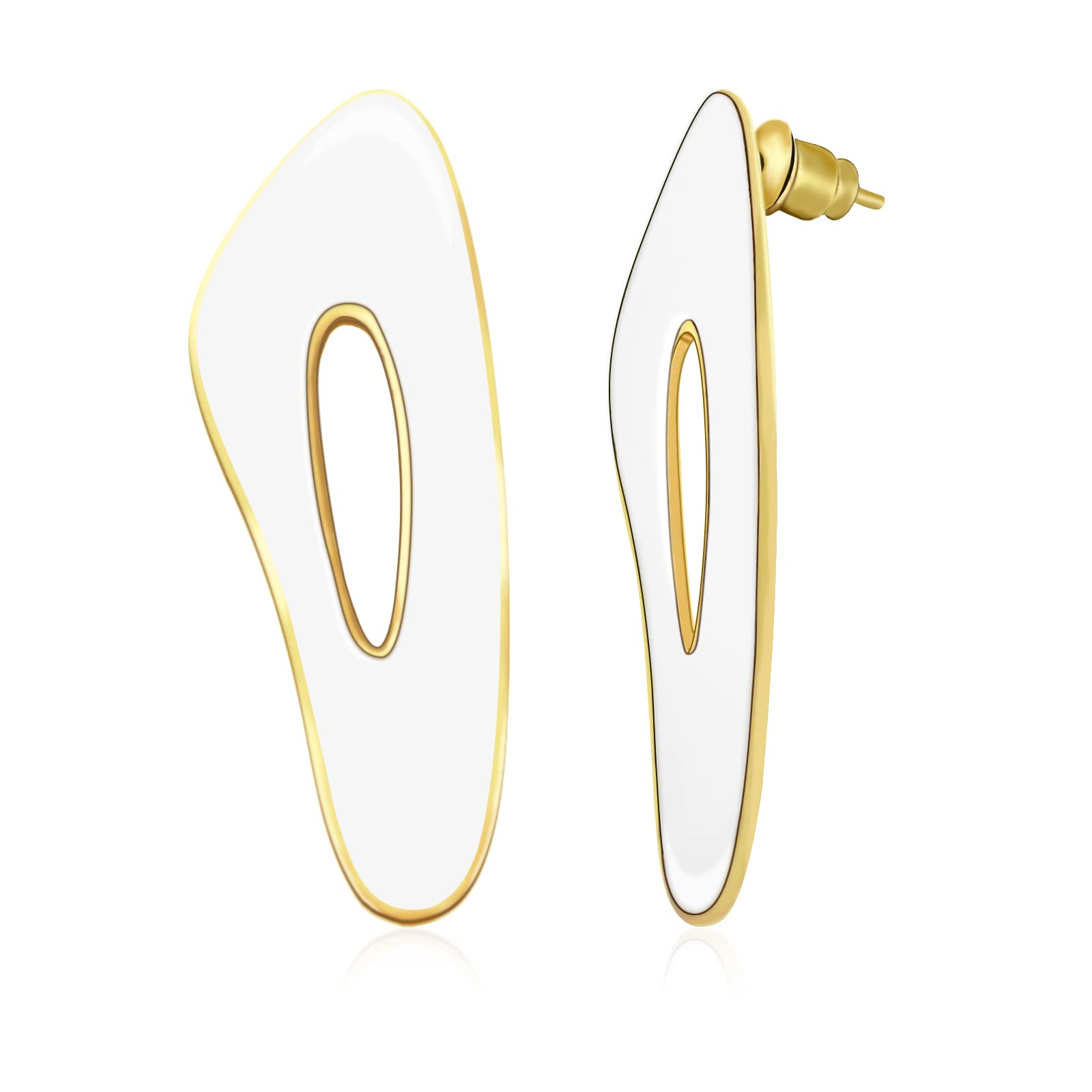 18K Gold Plated Hypoallergenic Stud Earrings for Women - Lightweight Non-Fading Fashion Jewelry - Perfect Christmas Gift for Her, Birthday, Anniversary & Everyday Wear
