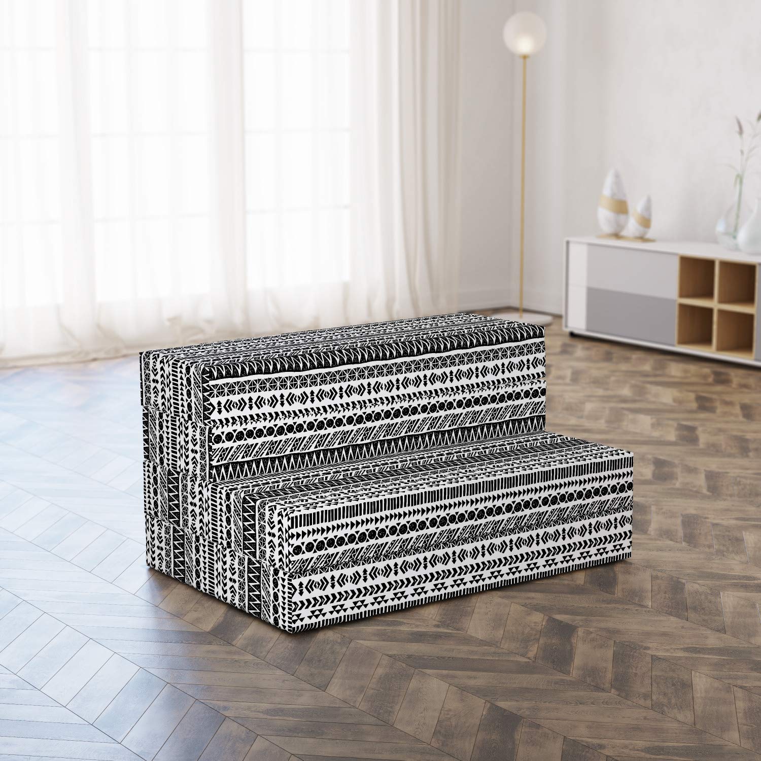 Ambesonne Trippy Foldable Mattress - Aztec Mystic Design, 74.8