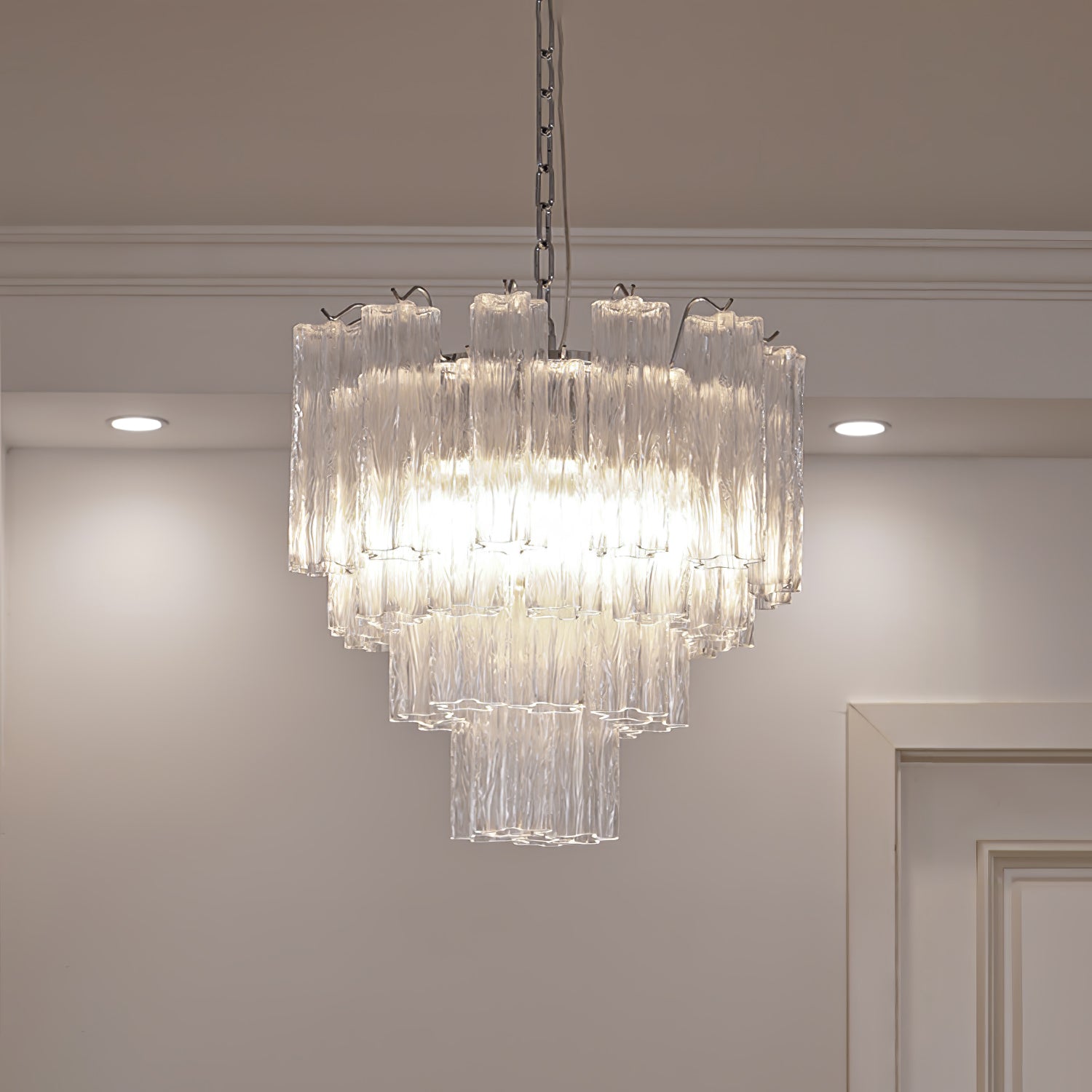 Addis Chandelier - Elegant Crystal Ceiling Light Fixture for Dining Room & Living Room | Perfect for Home Decor & Wedding Venue Lighting