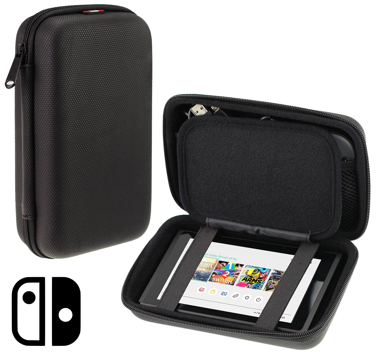 Durable Grey Rugged Hard Case for Nintendo Switch - Compact Heavy Duty Protection for Travel & Gaming On-The-Go
