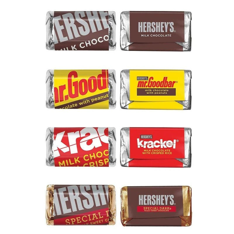 Hershey's Miniature Chocolate Bars Assorted Variety Pack - 56oz Bulk Bag | Perfect for Halloween, Christmas, Party Favors, Gift Baskets & Office Snacks